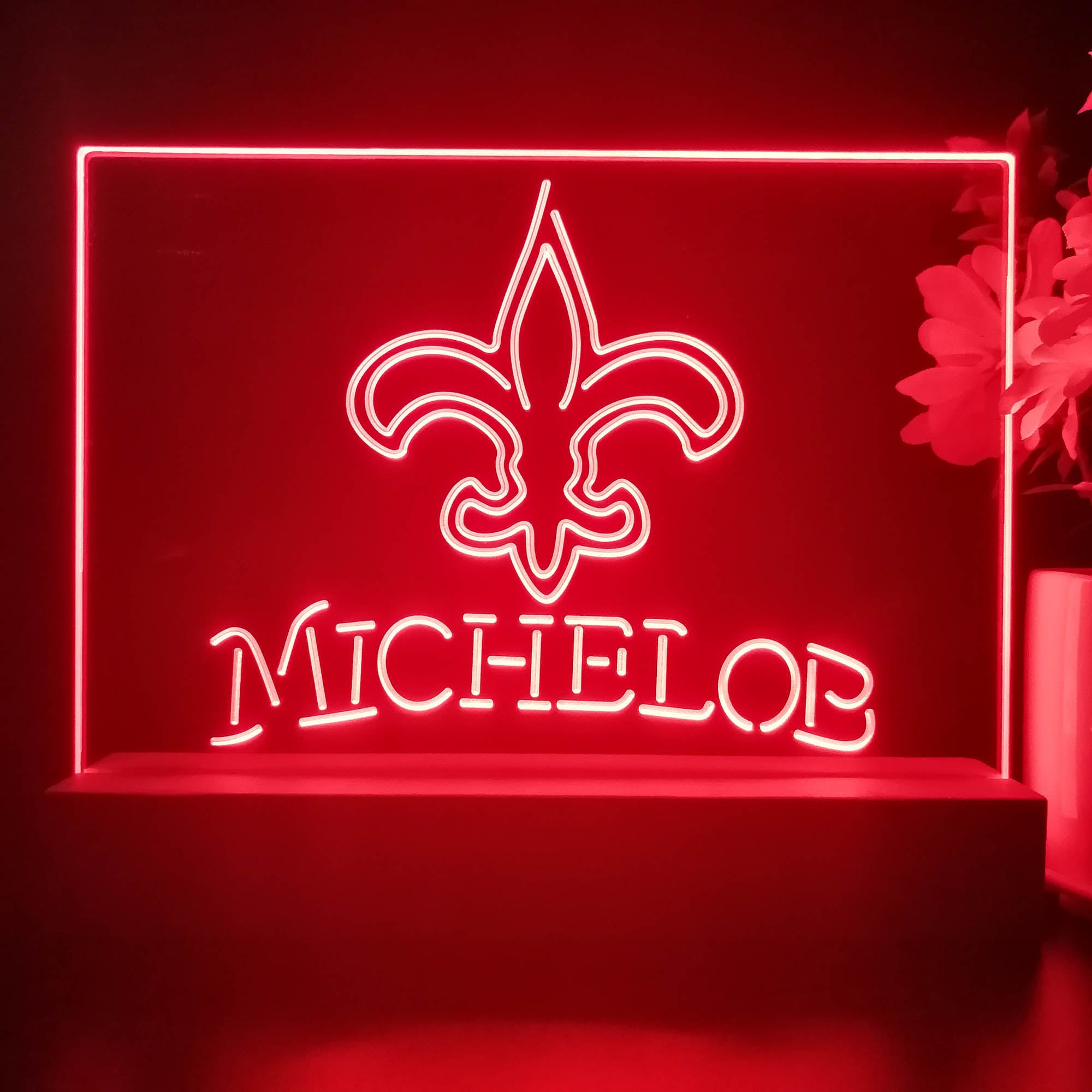 Michelob Bar New Orleans Saints 3D Illusion Night Light Table Lamp