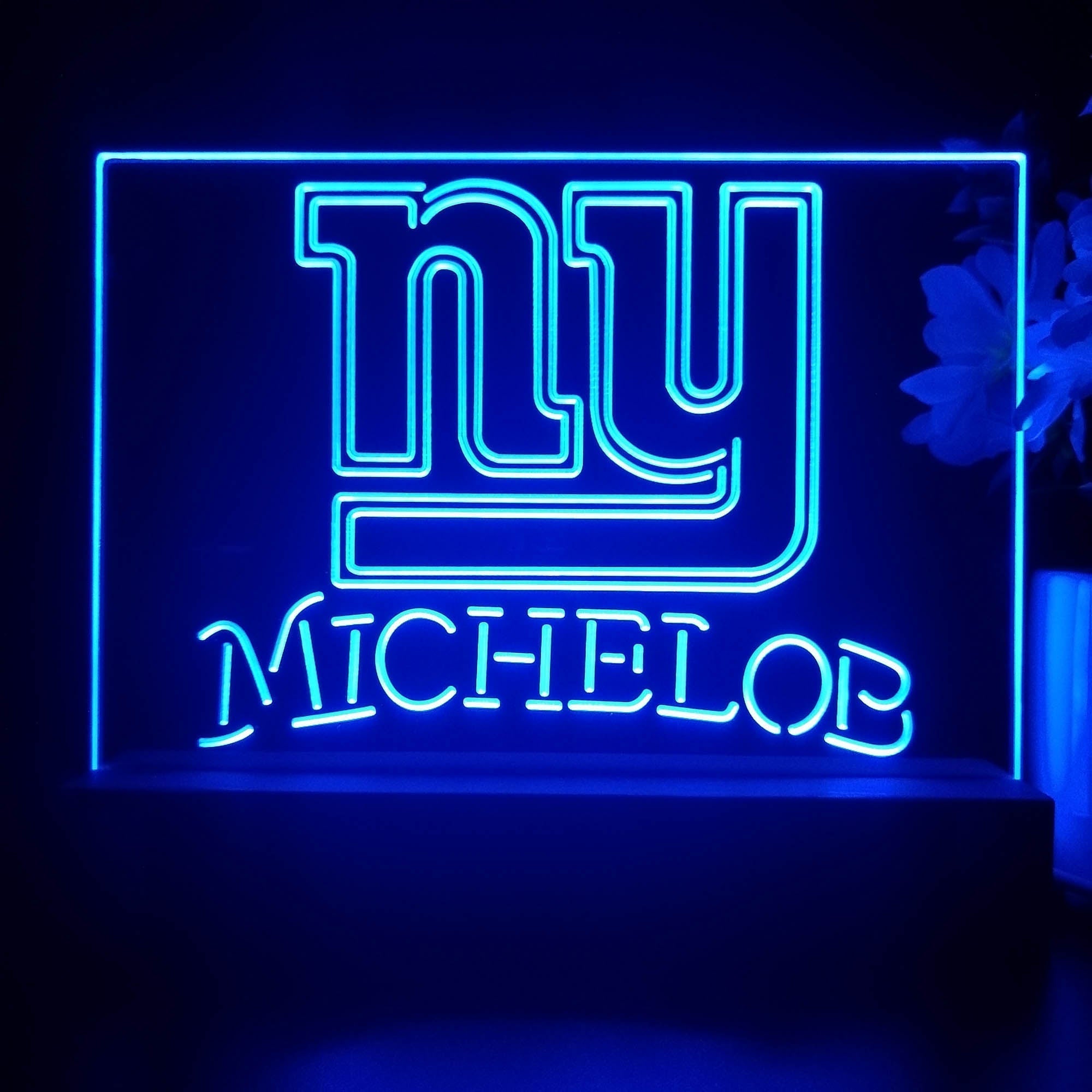 Michelob Bar New York Giants 3D Illusion Night Light Desk Lamp