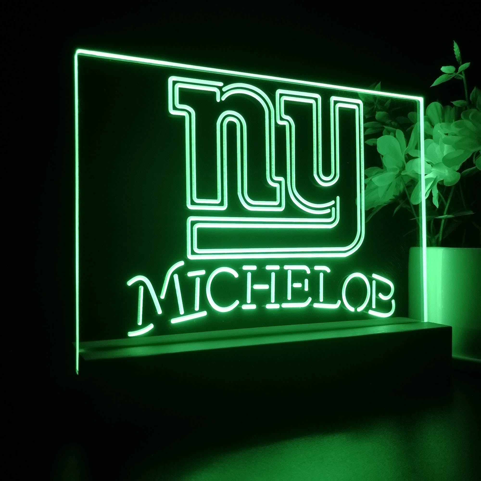 Michelob Bar New York Giants 3D Illusion Night Light Desk Lamp