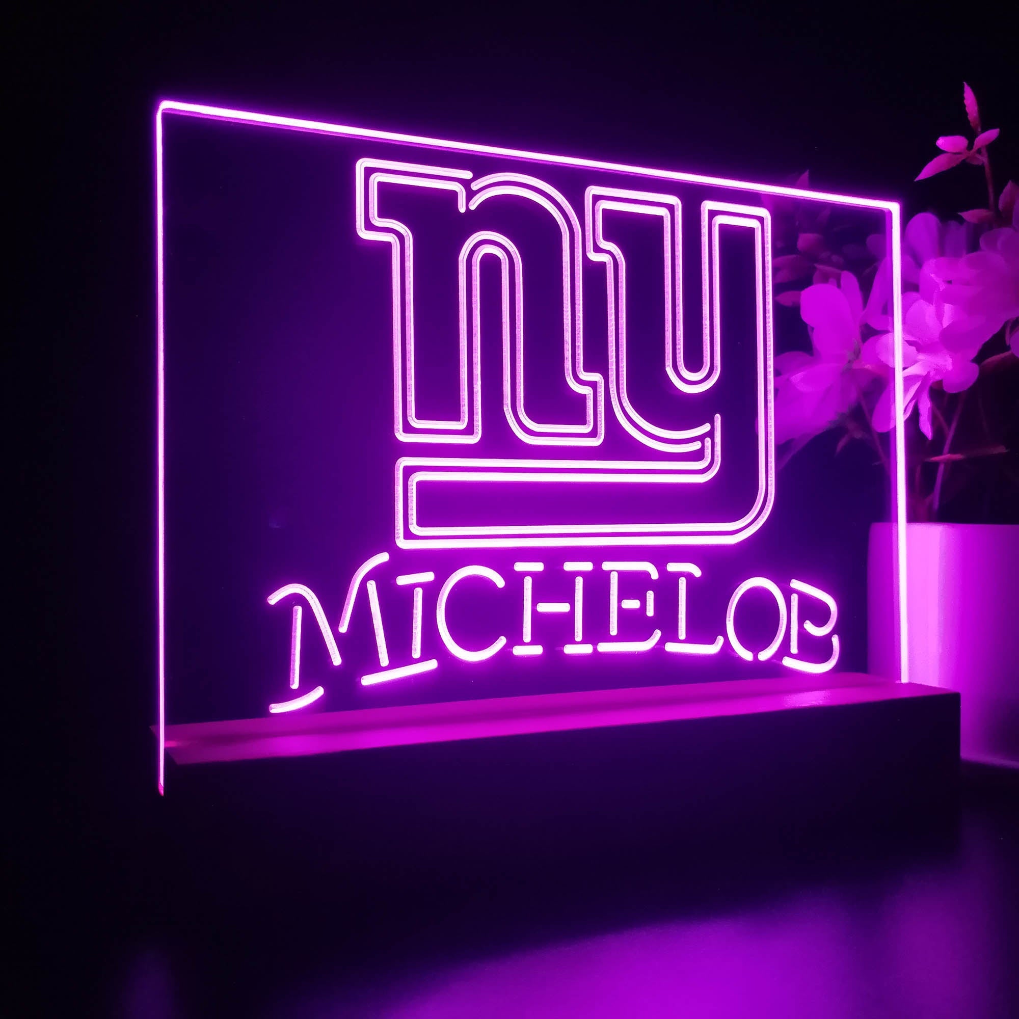 Michelob Bar New York Giants 3D Illusion Night Light Desk Lamp