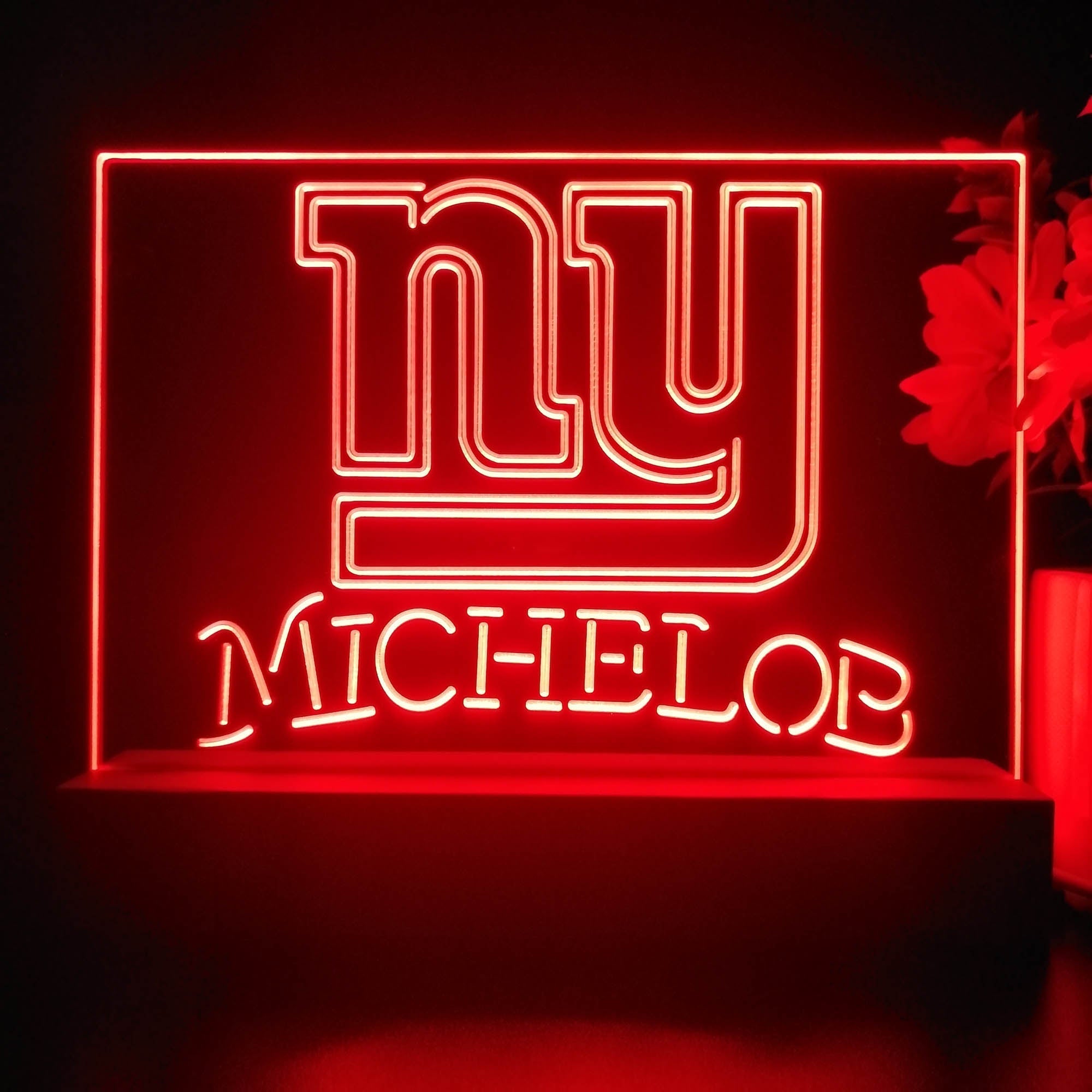 Michelob Bar New York Giants 3D Illusion Night Light Desk Lamp