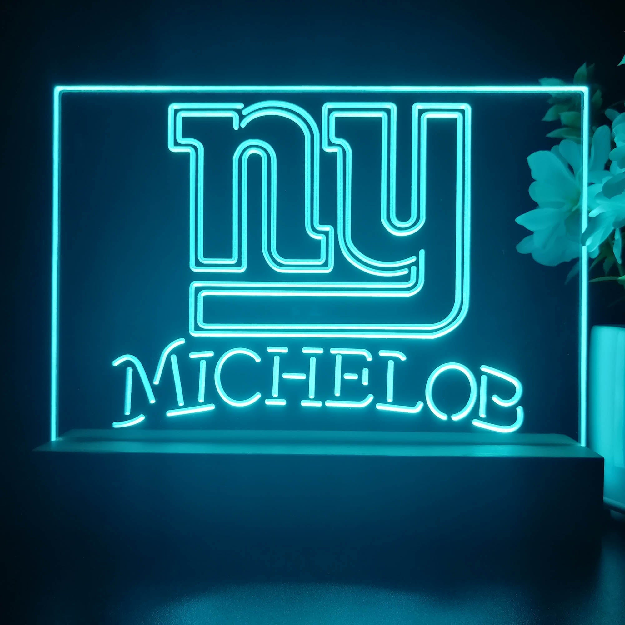 Michelob Bar New York Giants 3D Illusion Night Light Desk Lamp