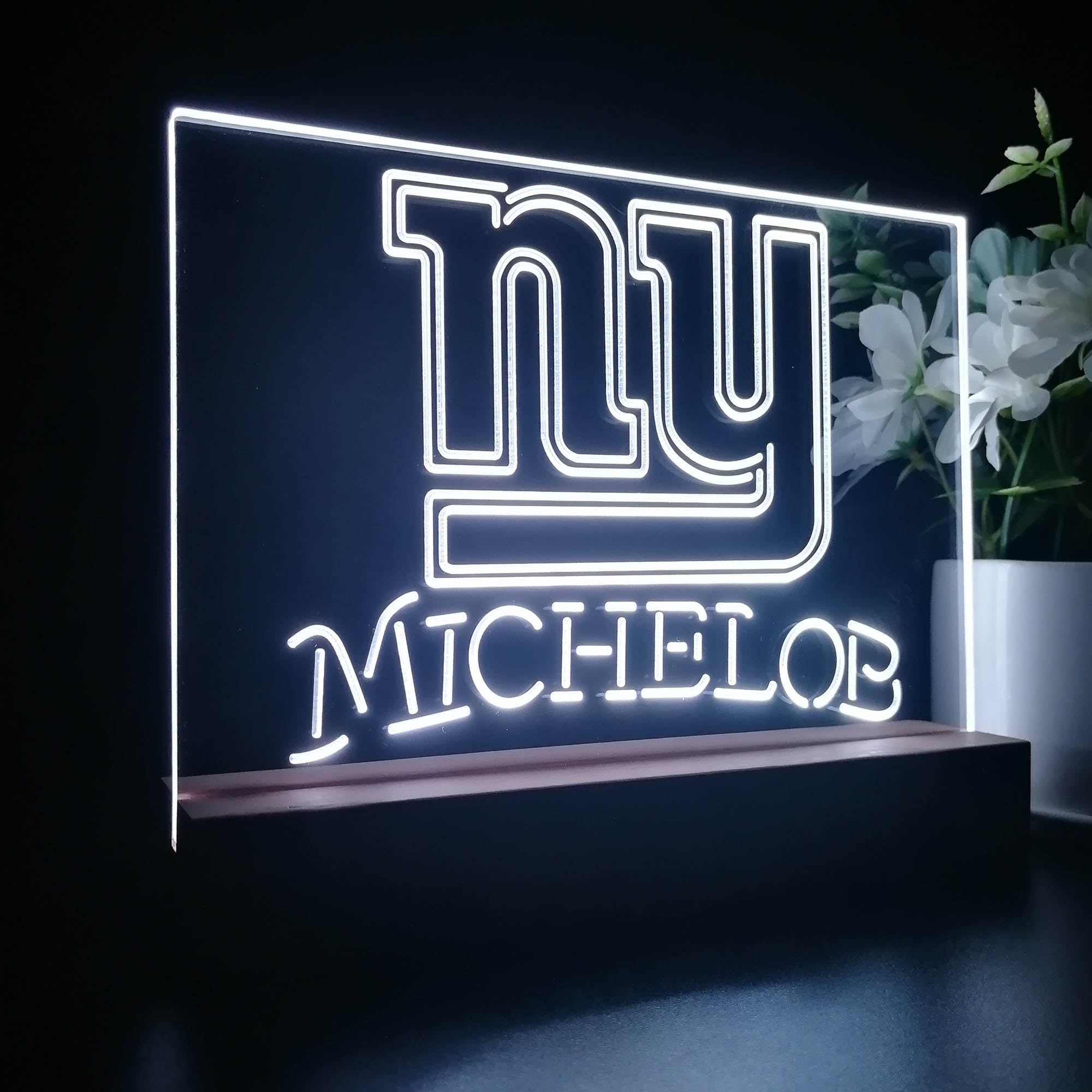 Michelob Bar New York Giants 3D Illusion Night Light Desk Lamp