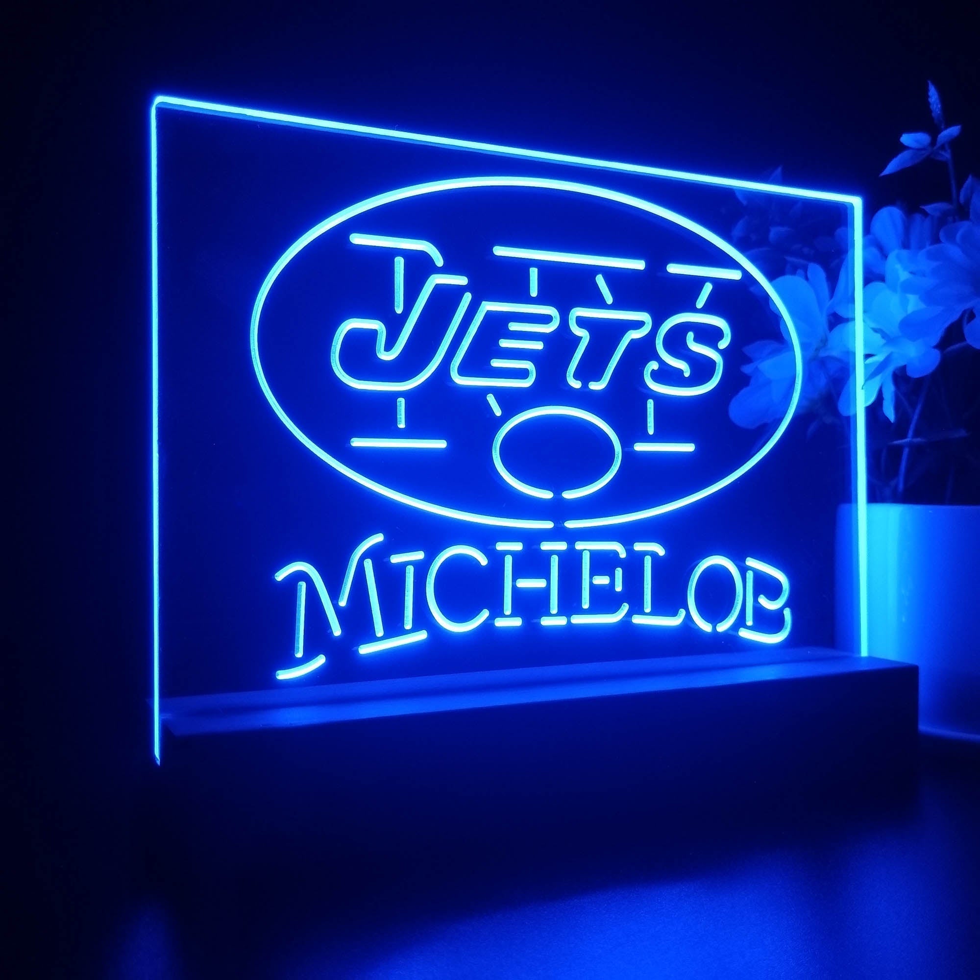 Michelob Bar New York Jets 3D Illusion Night Light Table Lamp