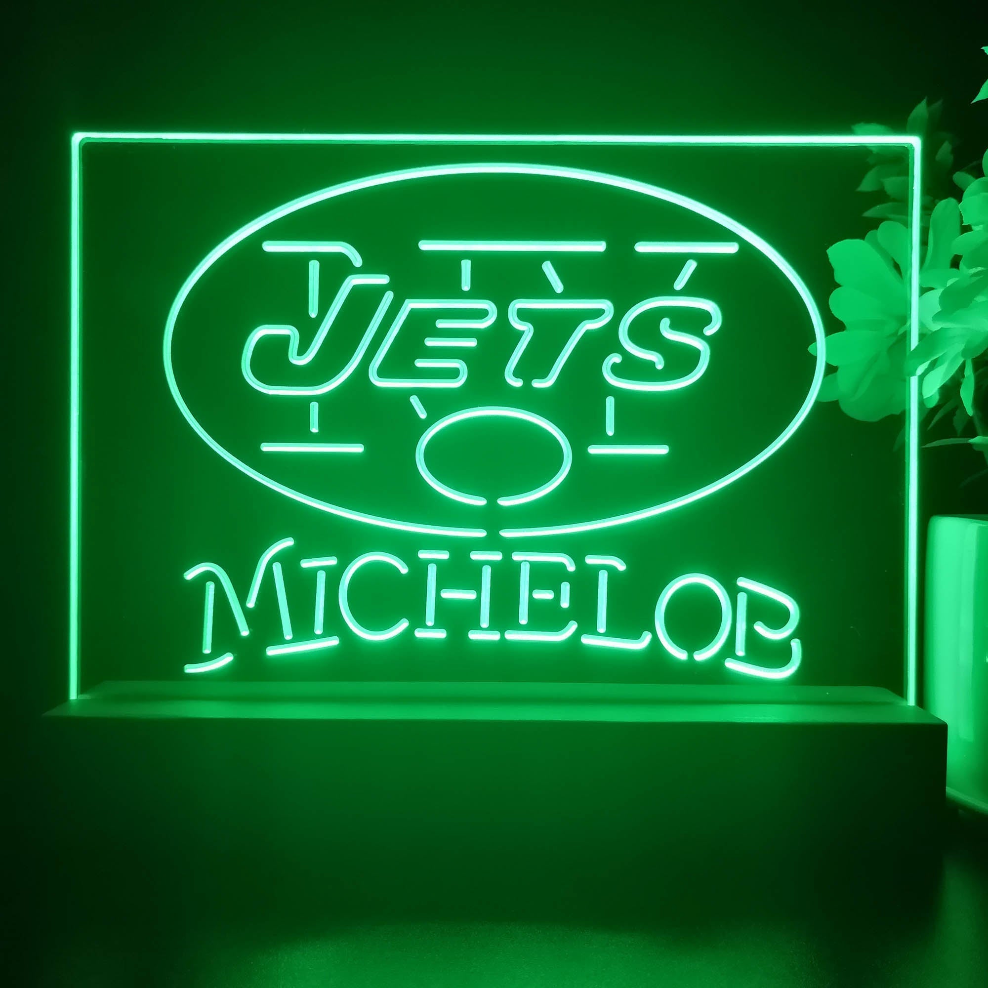 Michelob Bar New York Jets 3D Illusion Night Light Table Lamp