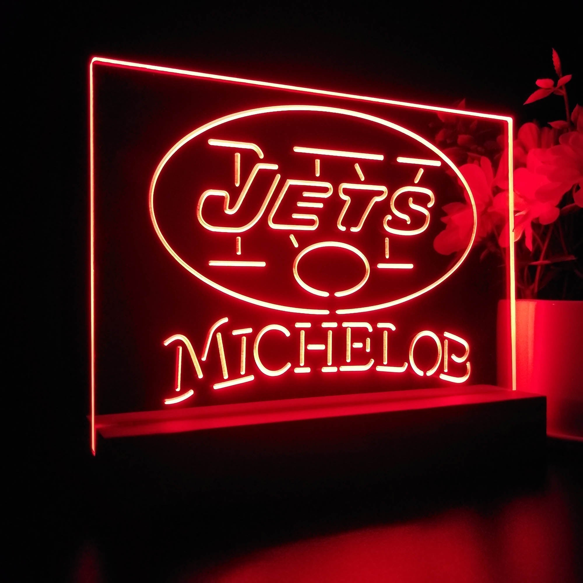 Michelob Bar New York Jets 3D Illusion Night Light Table Lamp