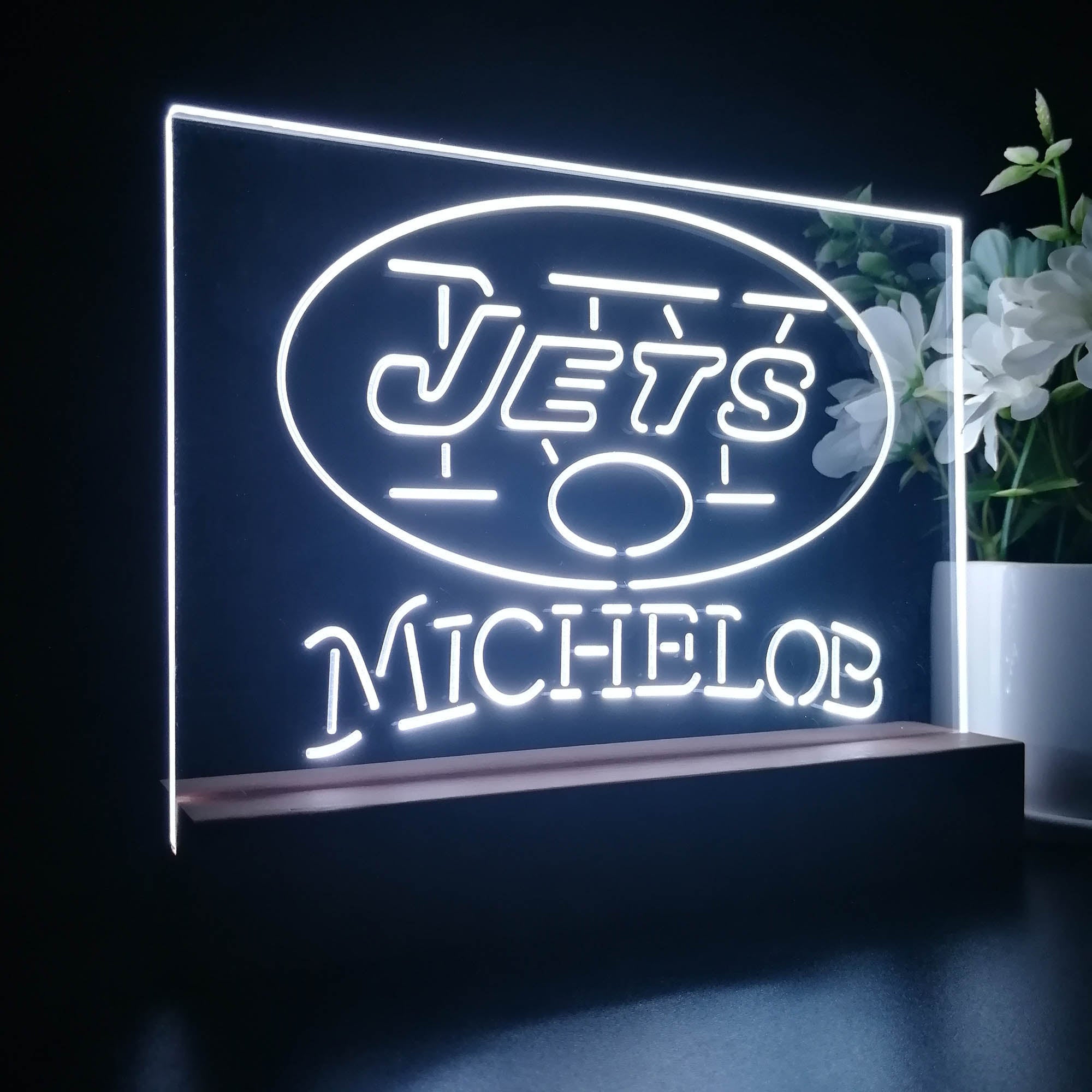 Michelob Bar New York Jets 3D Illusion Night Light Table Lamp