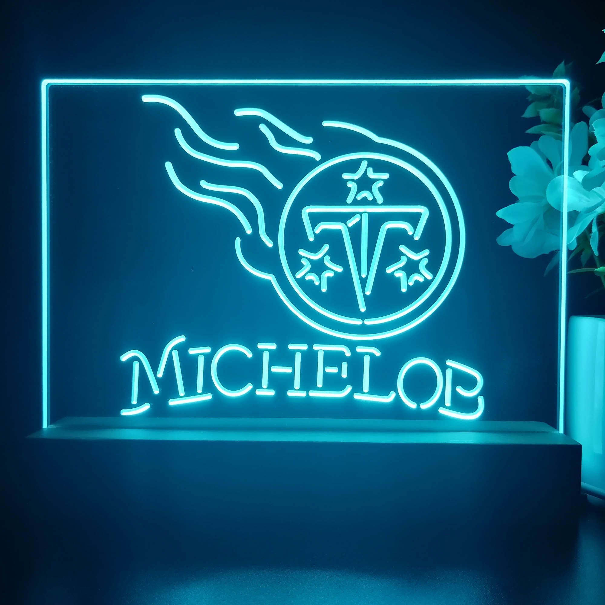 Michelob Bar Tennessee Titans 3D Illusion Night Light Desk Lamp