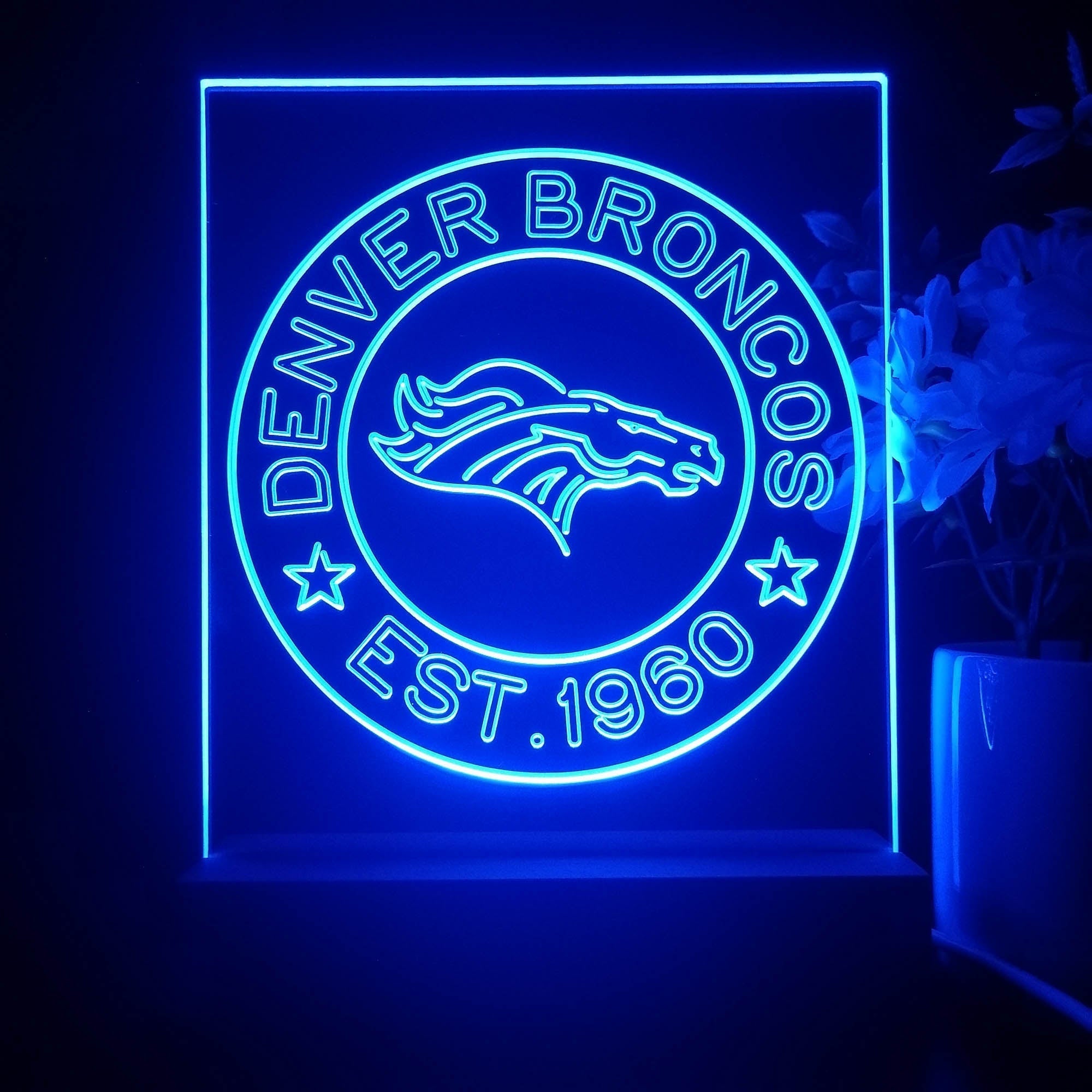 Personalized Denver Broncos Souvenir Led Light Sign