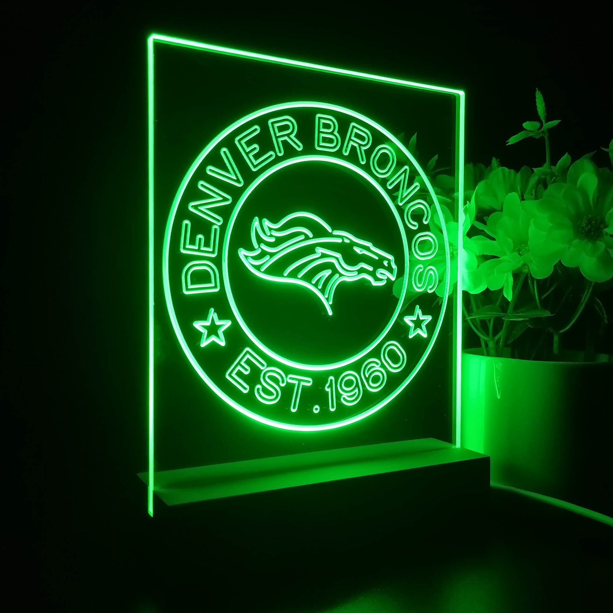 Personalized Denver Broncos Souvenir Led Light Sign