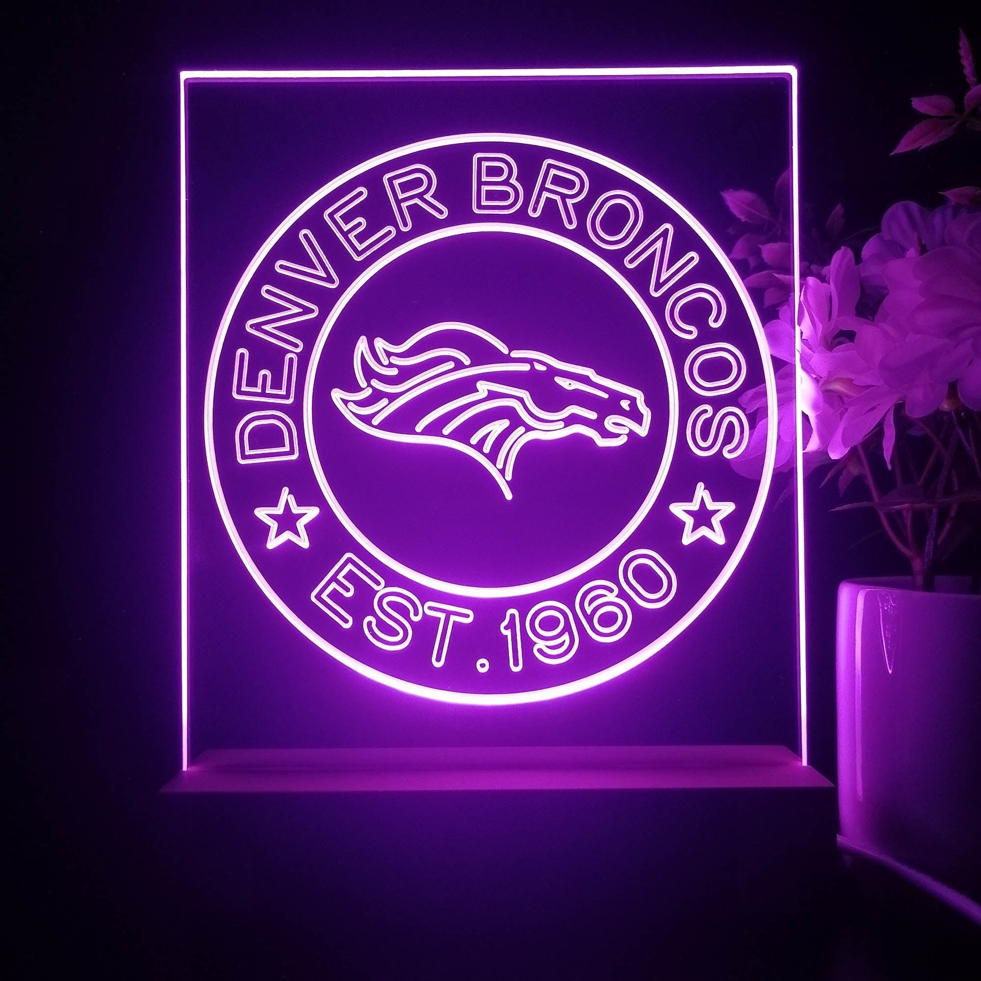 Personalized Denver Broncos Souvenir Led Light Sign