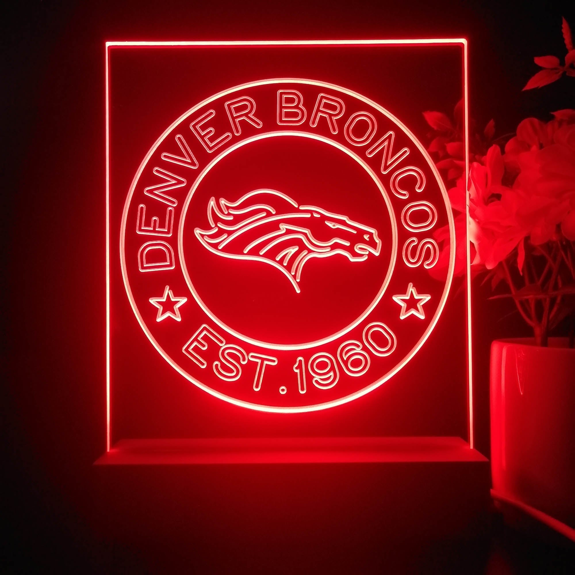 Personalized Denver Broncos Souvenir Led Light Sign