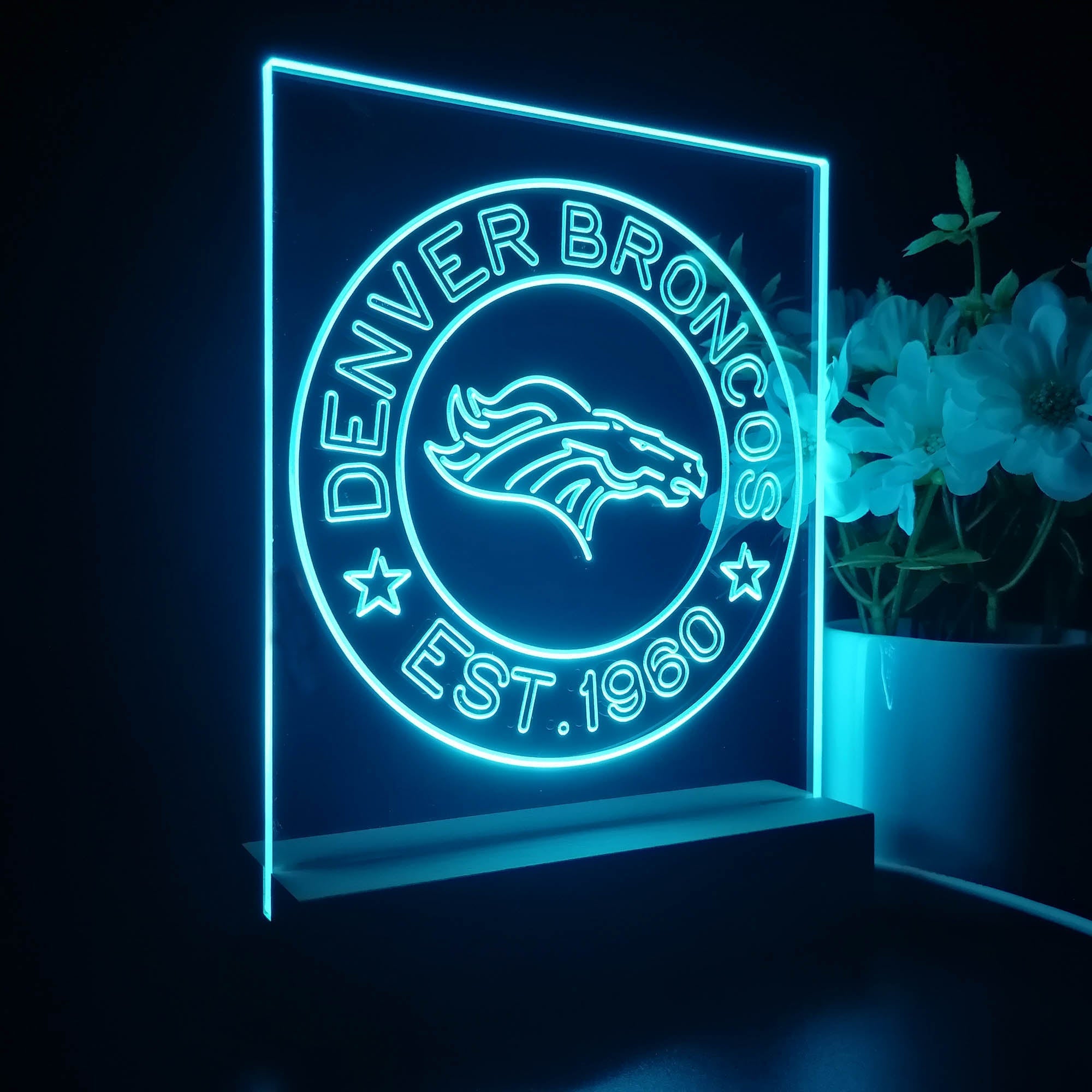 Personalized Denver Broncos Souvenir Led Light Sign