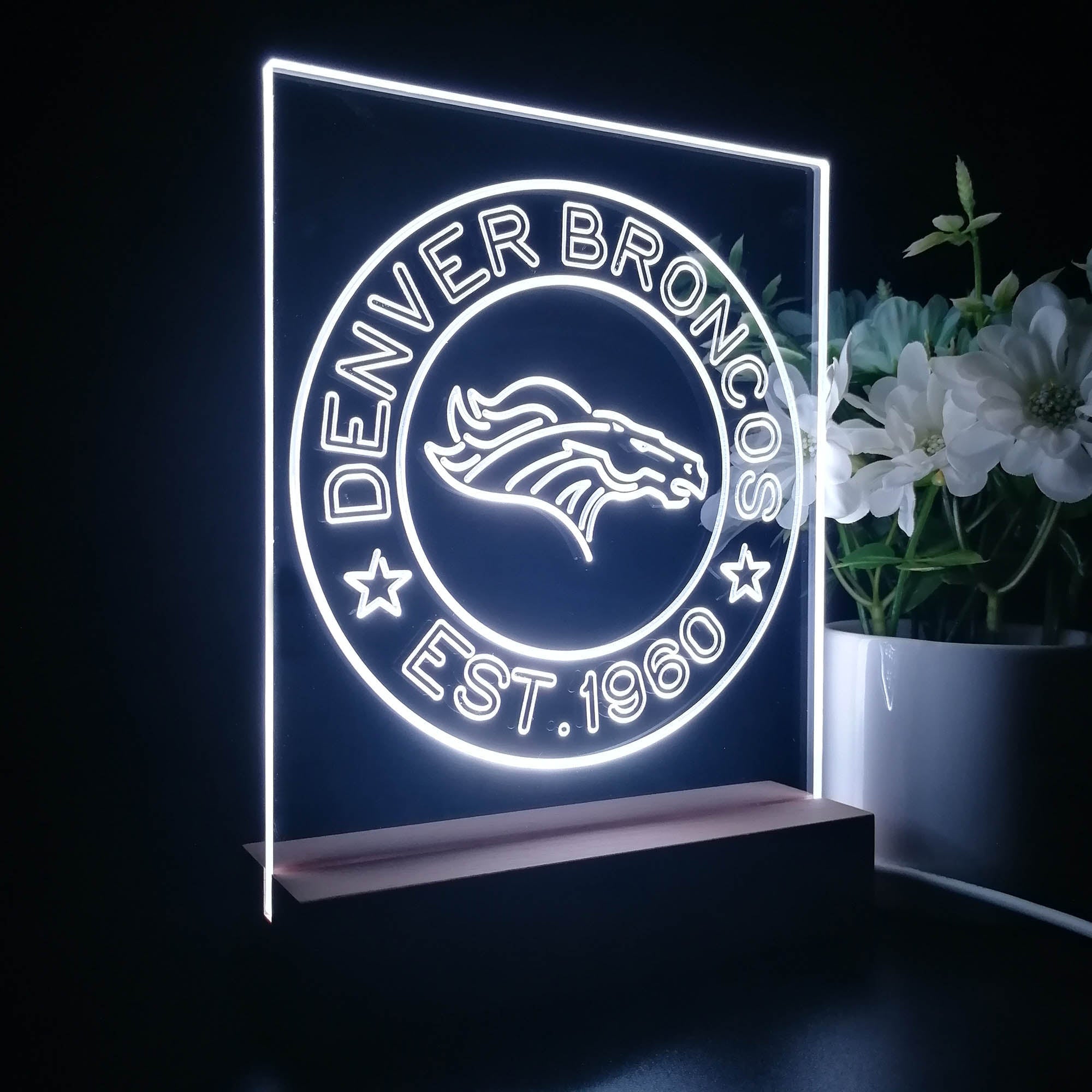 Personalized Denver Broncos Souvenir Led Light Sign