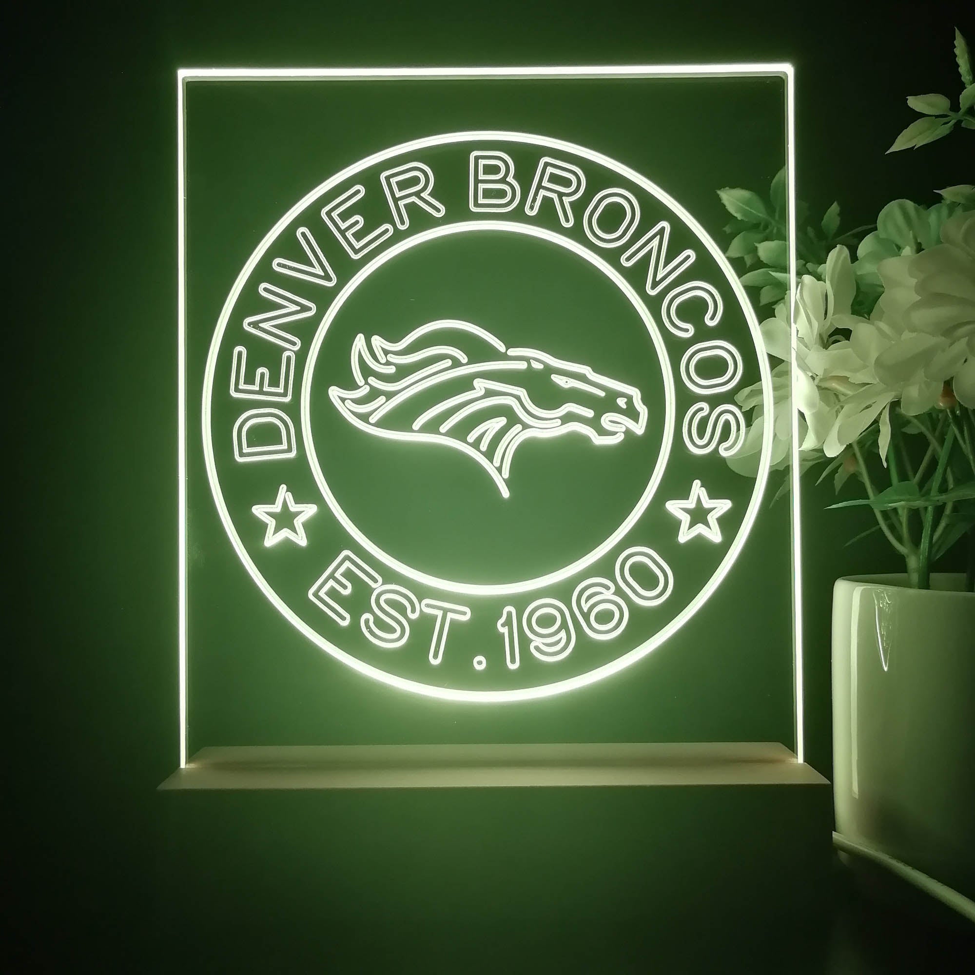 Personalized Denver Broncos Souvenir Led Light Sign