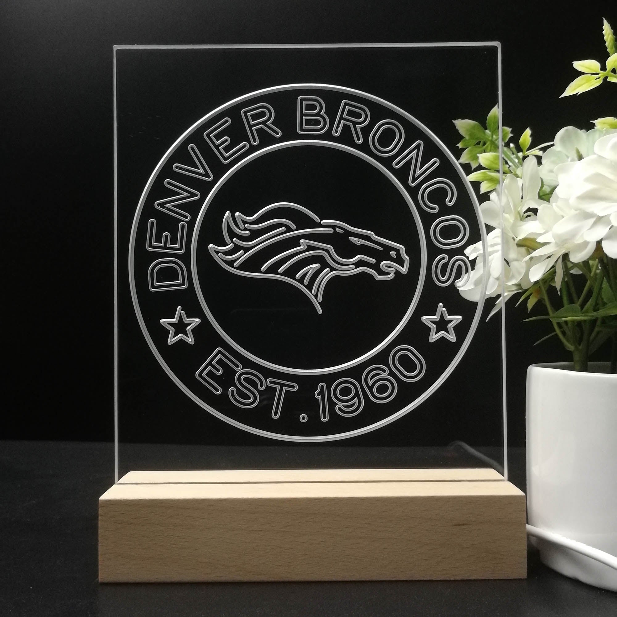 Personalized Denver Broncos Souvenir Led Light Sign