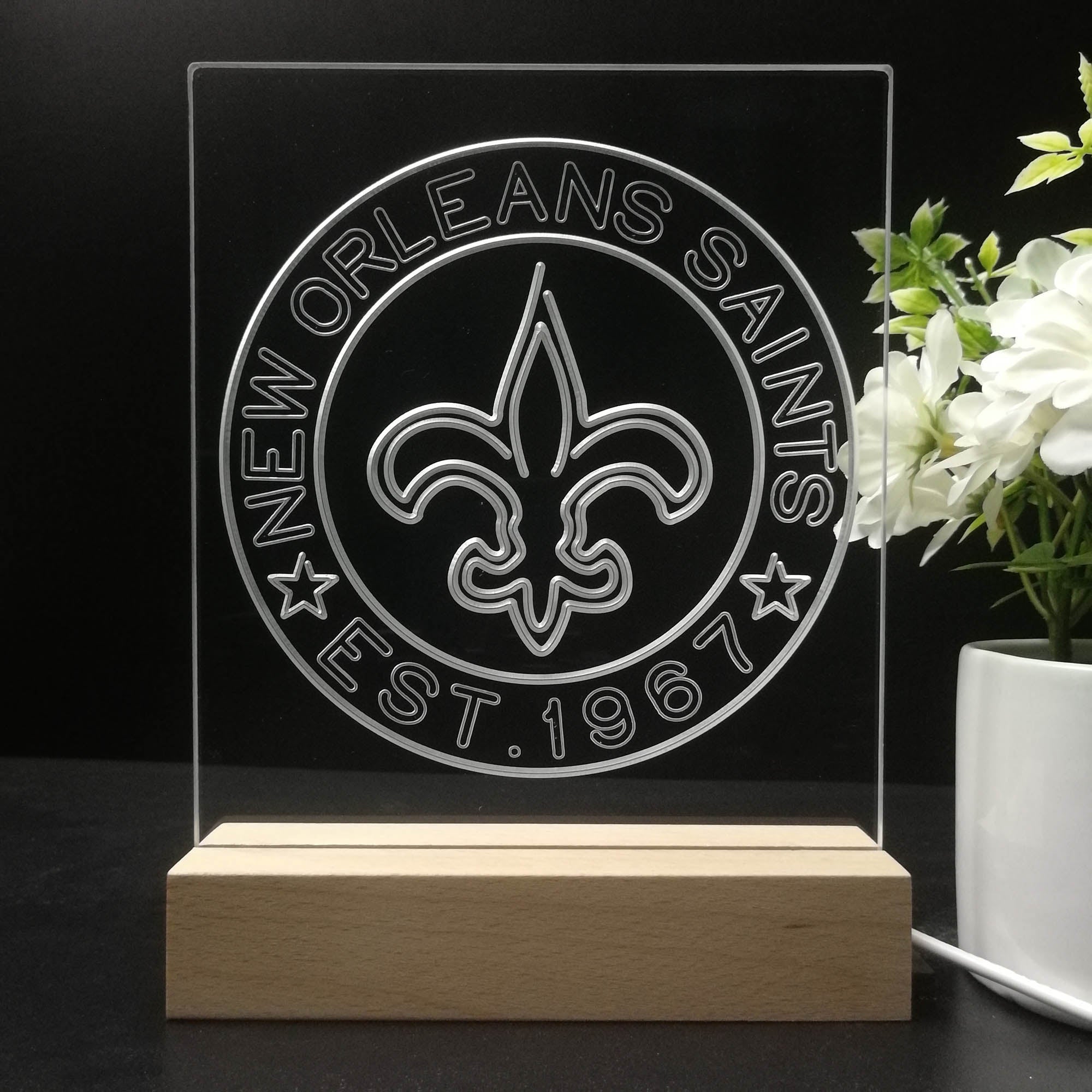 Personalized New Orleans Saints Souvenir Led Light Sign