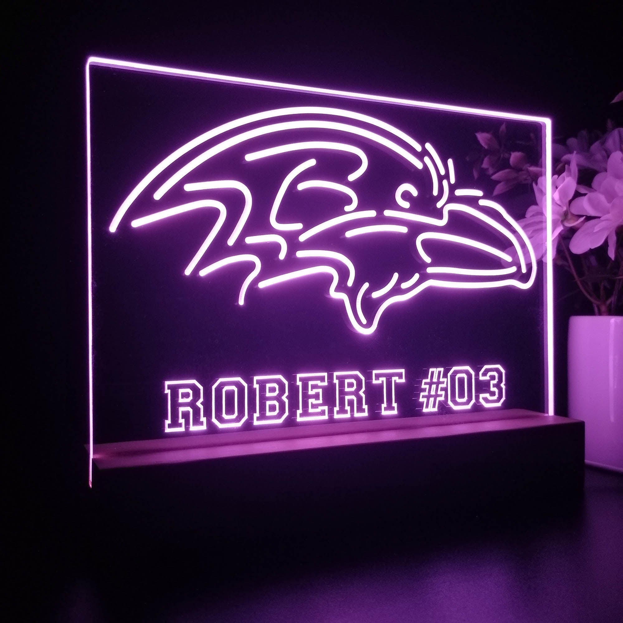 Personalized Baltimore Ravens Souvenir Neon LED Night Light Sign