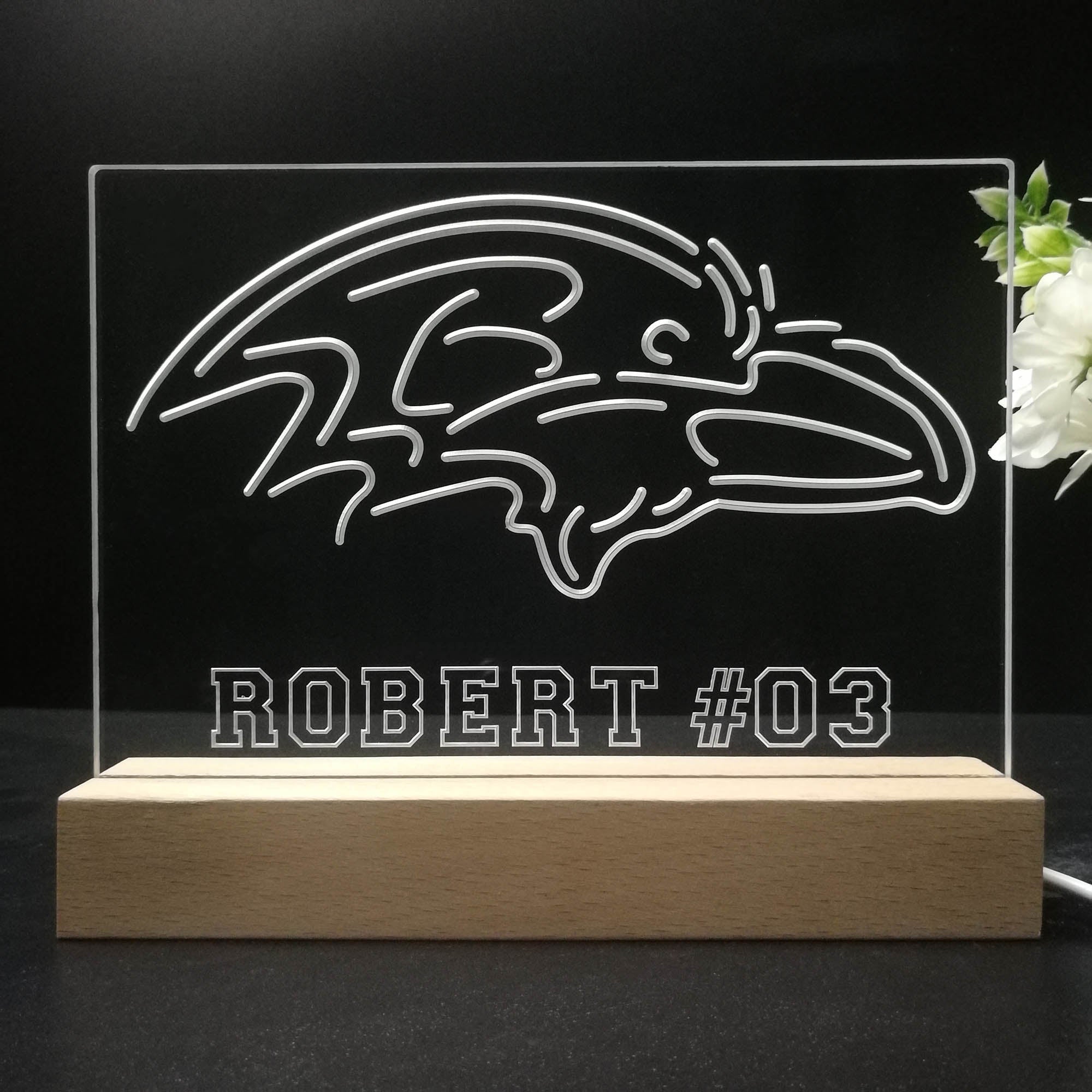 Personalized Baltimore Ravens Souvenir Neon LED Night Light Sign