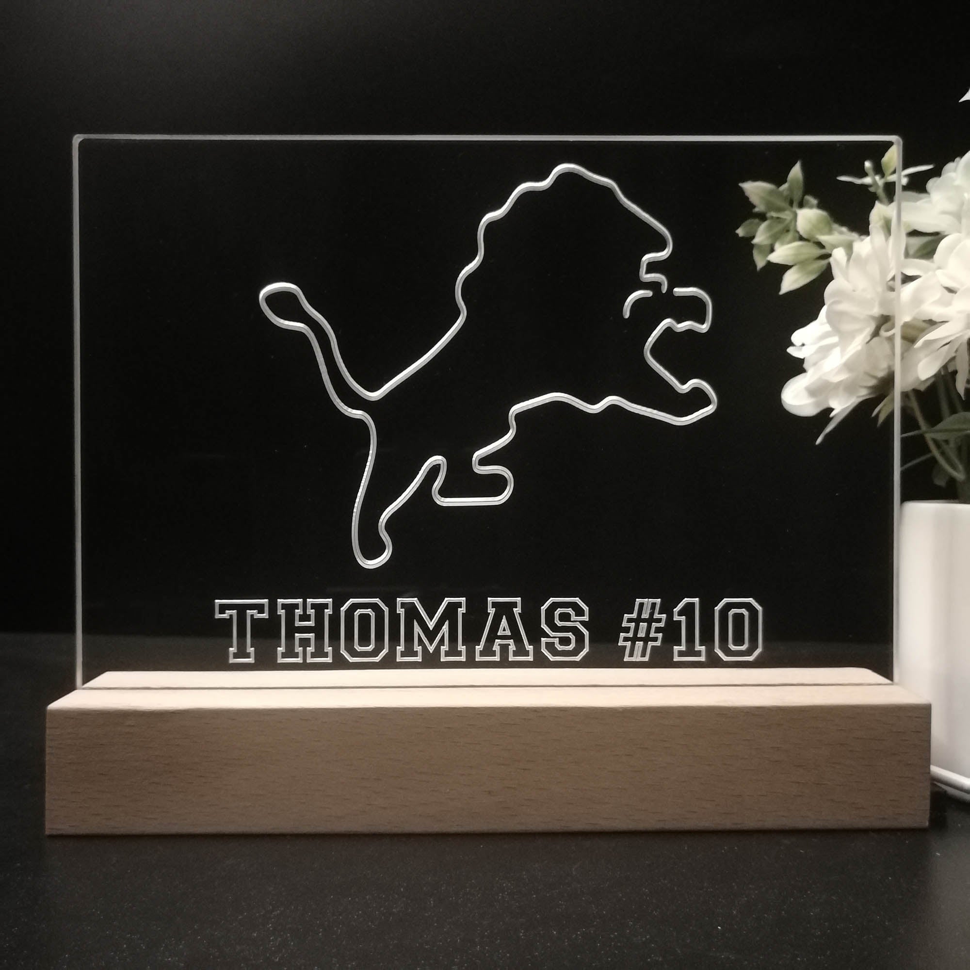 Personalized Detroit Lions Souvenir Neon LED Night Light Sign