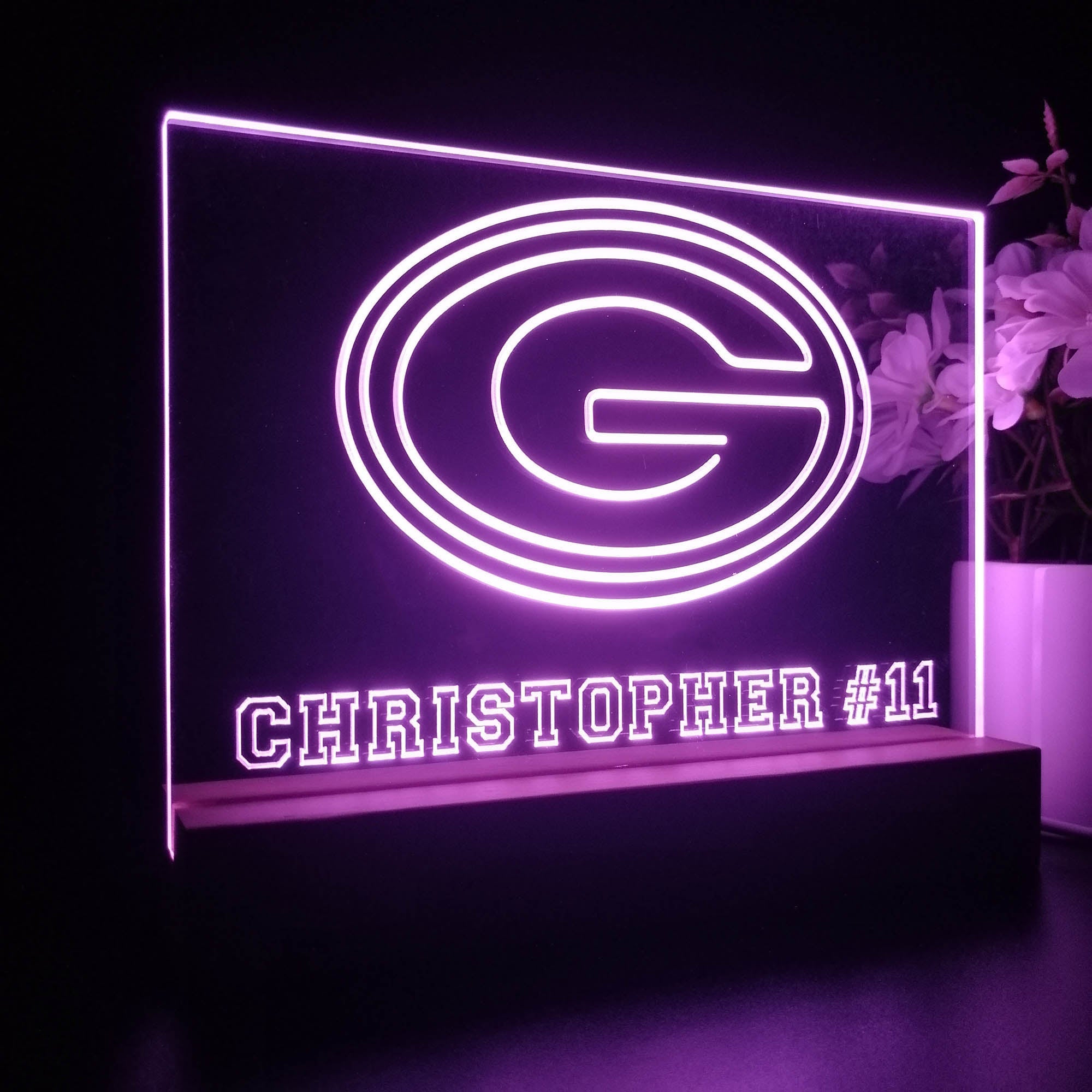 Personalized Green Bay Packers Souvenir Led Light Sign