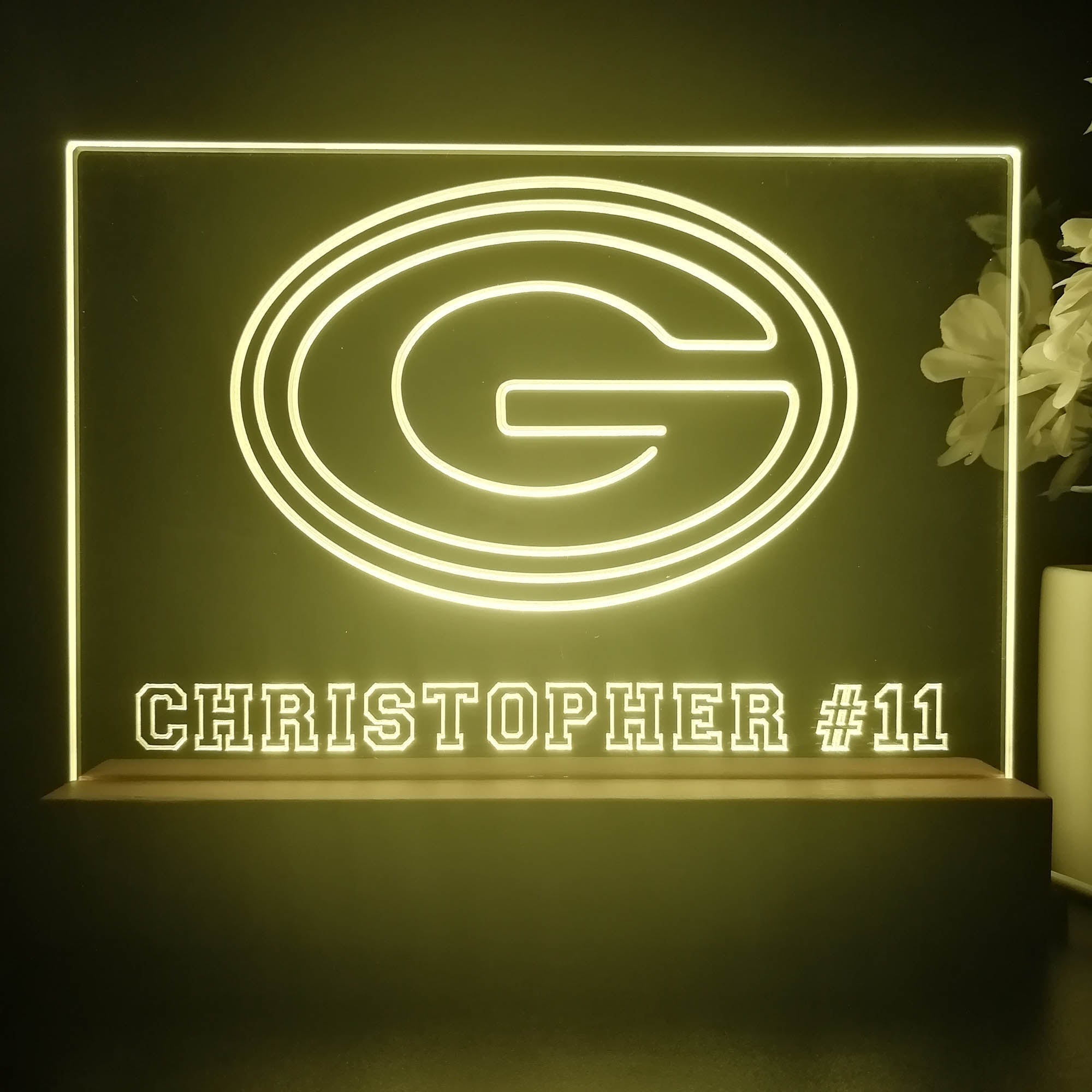 Personalized Green Bay Packers Souvenir Led Light Sign