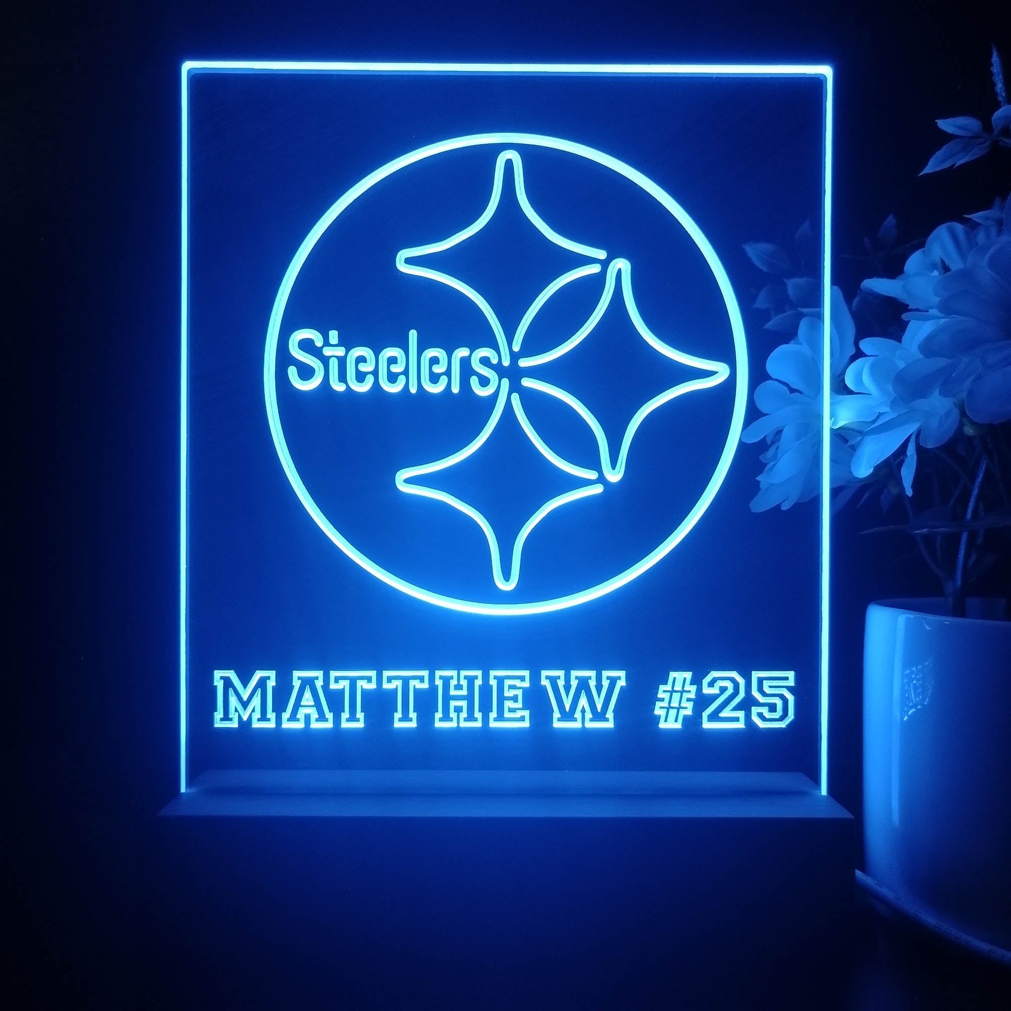 Personalized Pittsburgh Steelers Souvenir Neon LED Night Light Sign