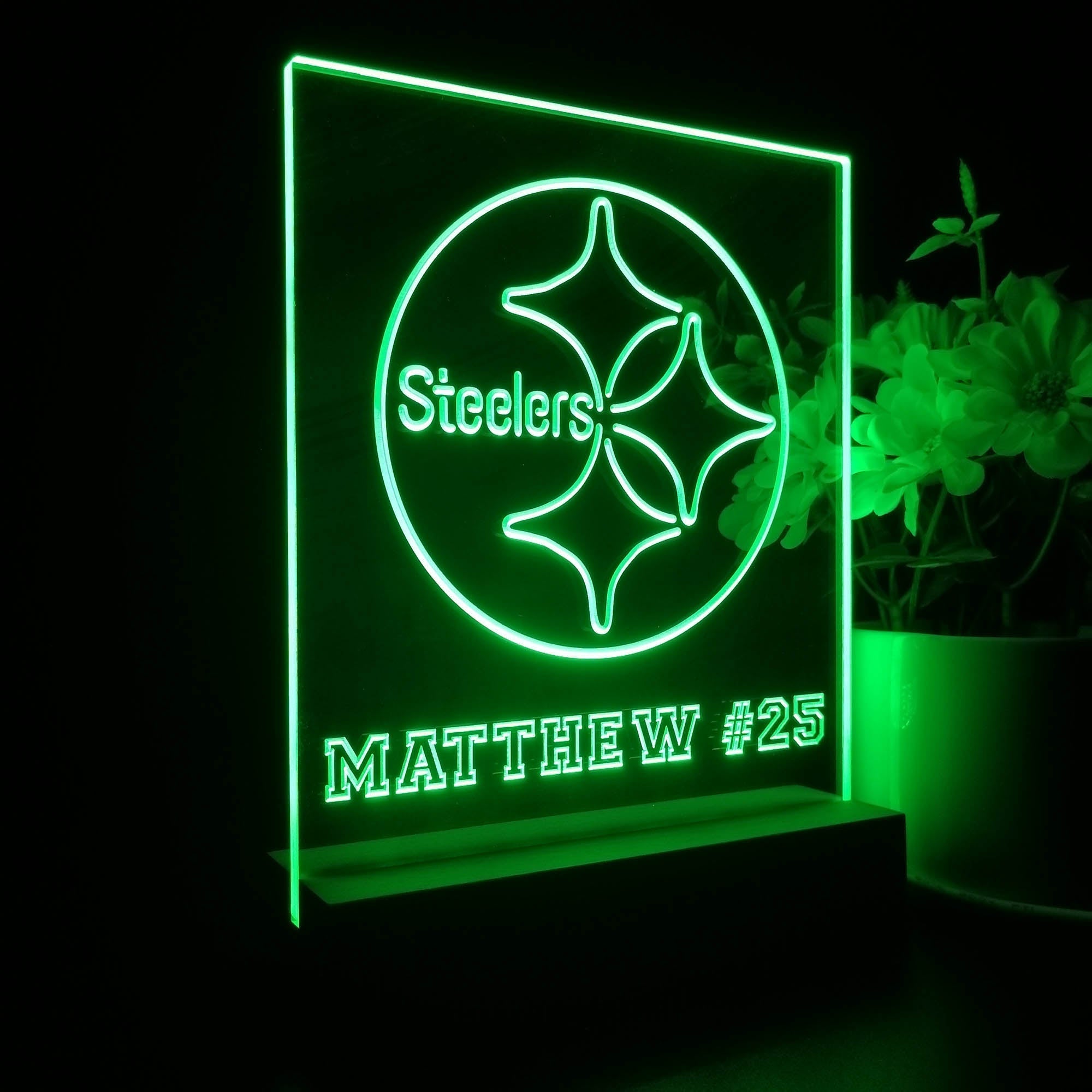 Personalized Pittsburgh Steelers Souvenir Neon LED Night Light Sign