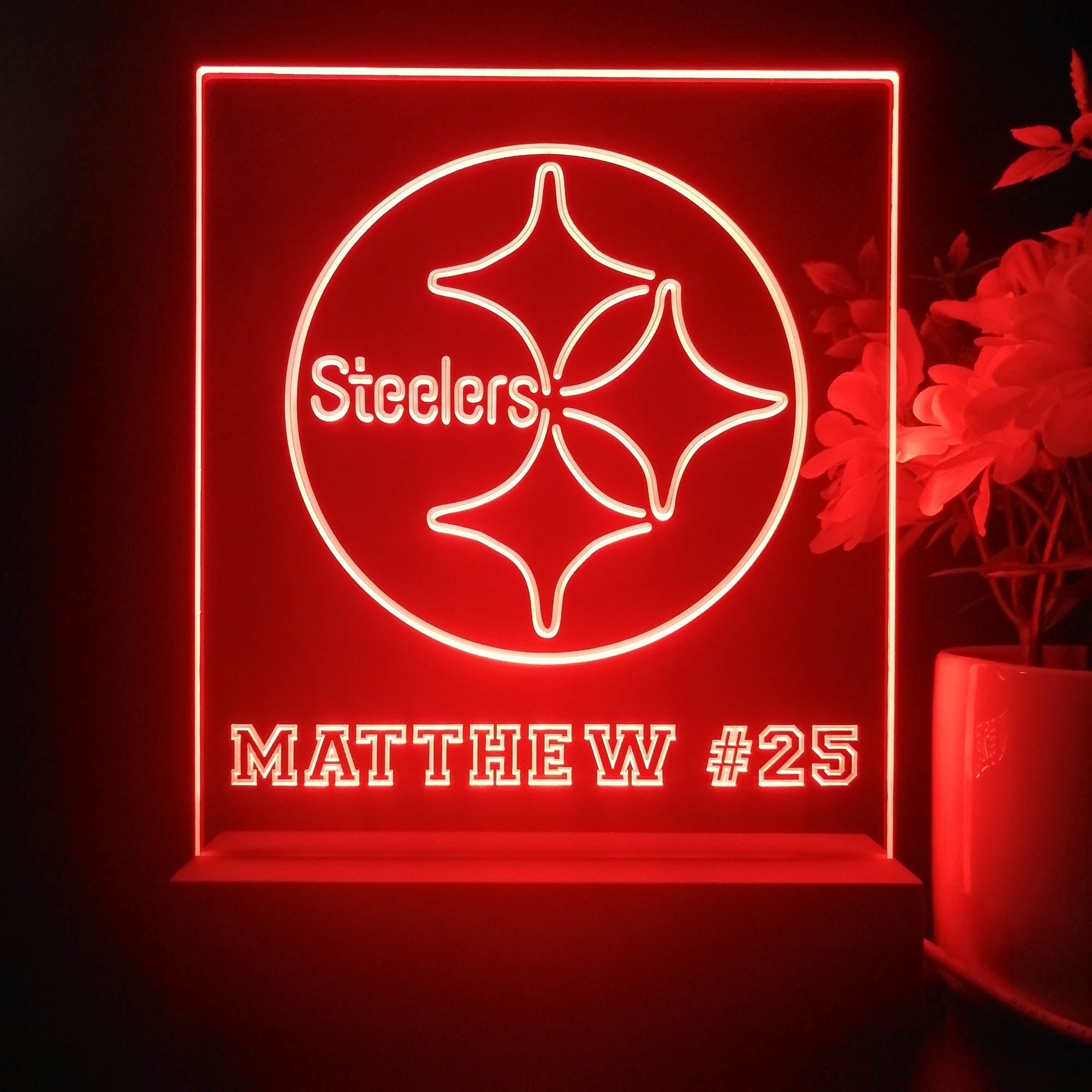 Personalized Pittsburgh Steelers Souvenir Neon LED Night Light Sign