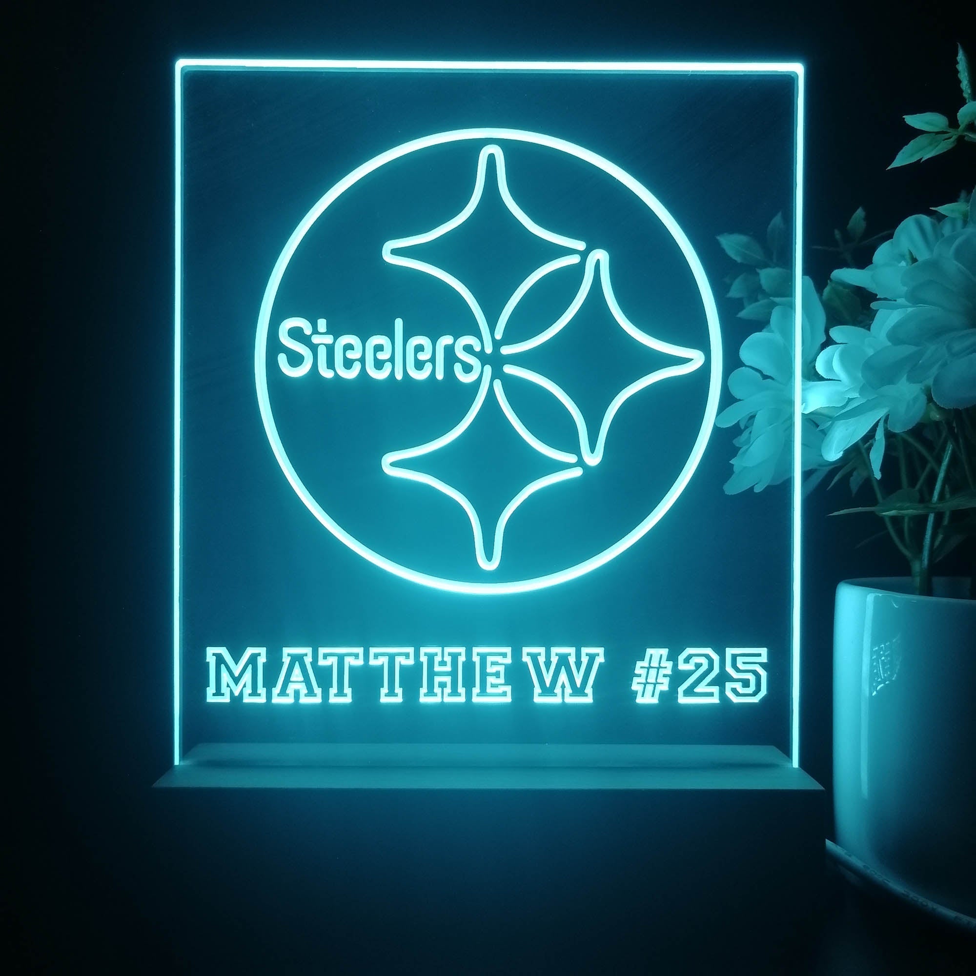 Personalized Pittsburgh Steelers Souvenir Neon LED Night Light Sign