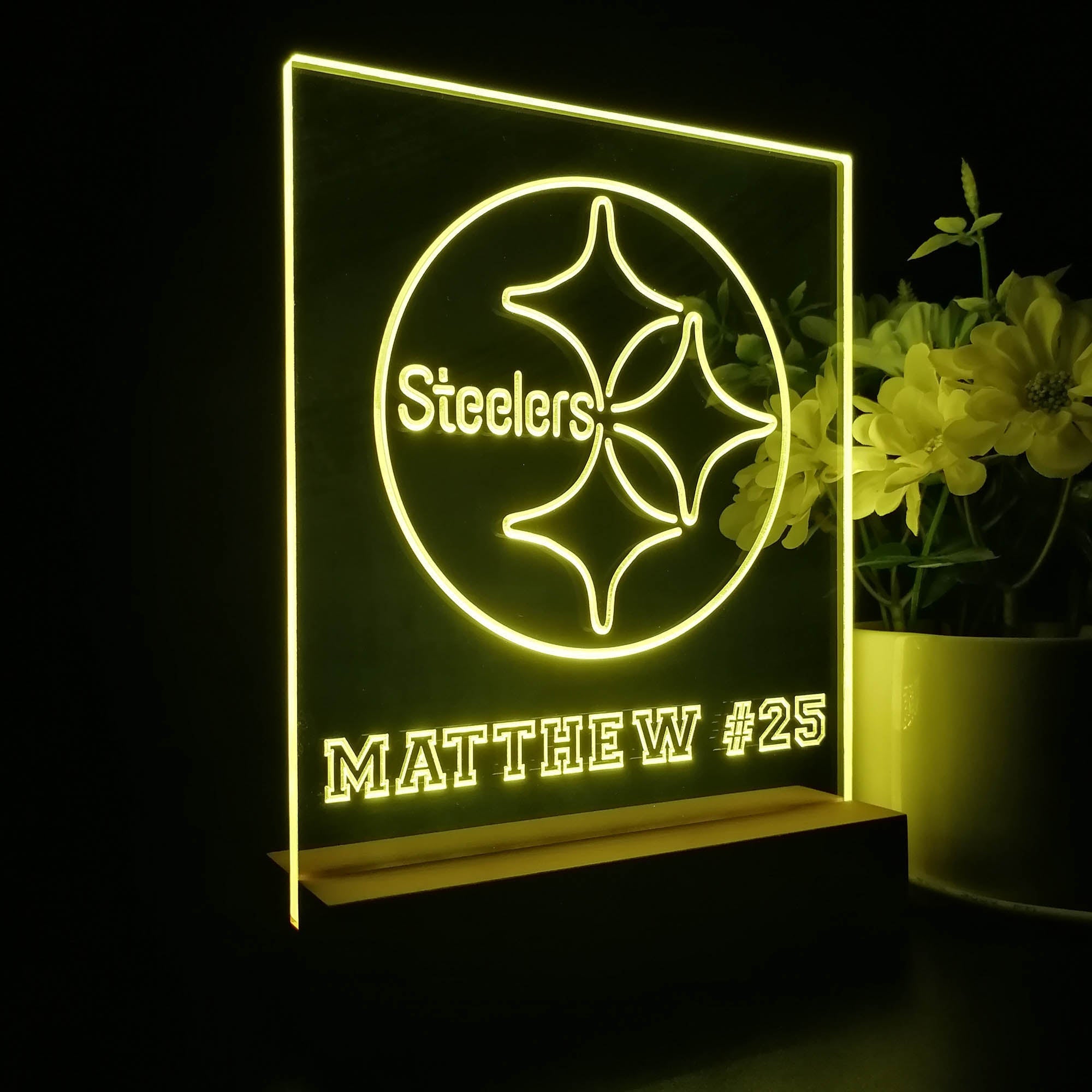 Personalized Pittsburgh Steelers Souvenir Neon LED Night Light Sign