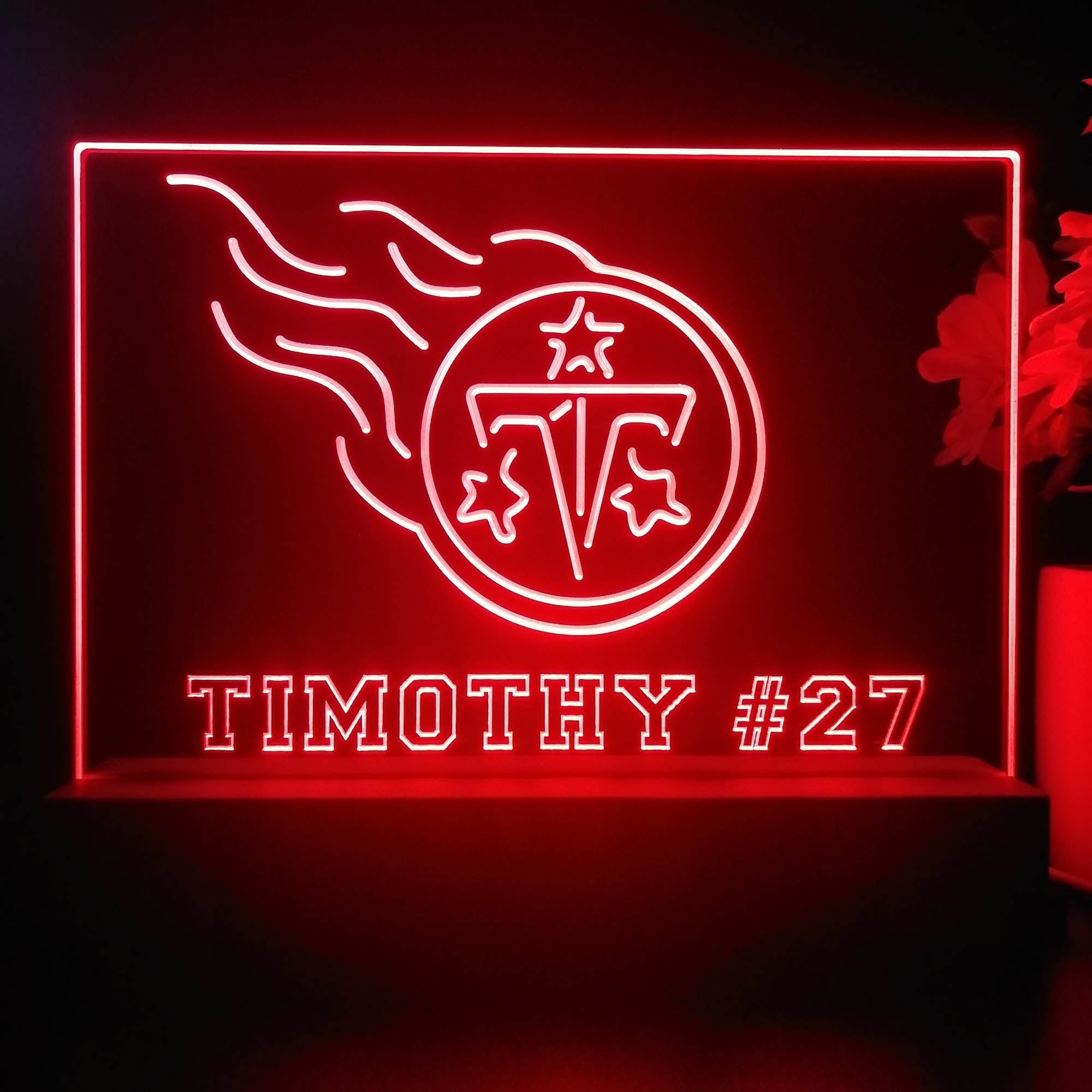 Personalized Red Tennessee Titans Souvenir Neon LED Night Light Sign