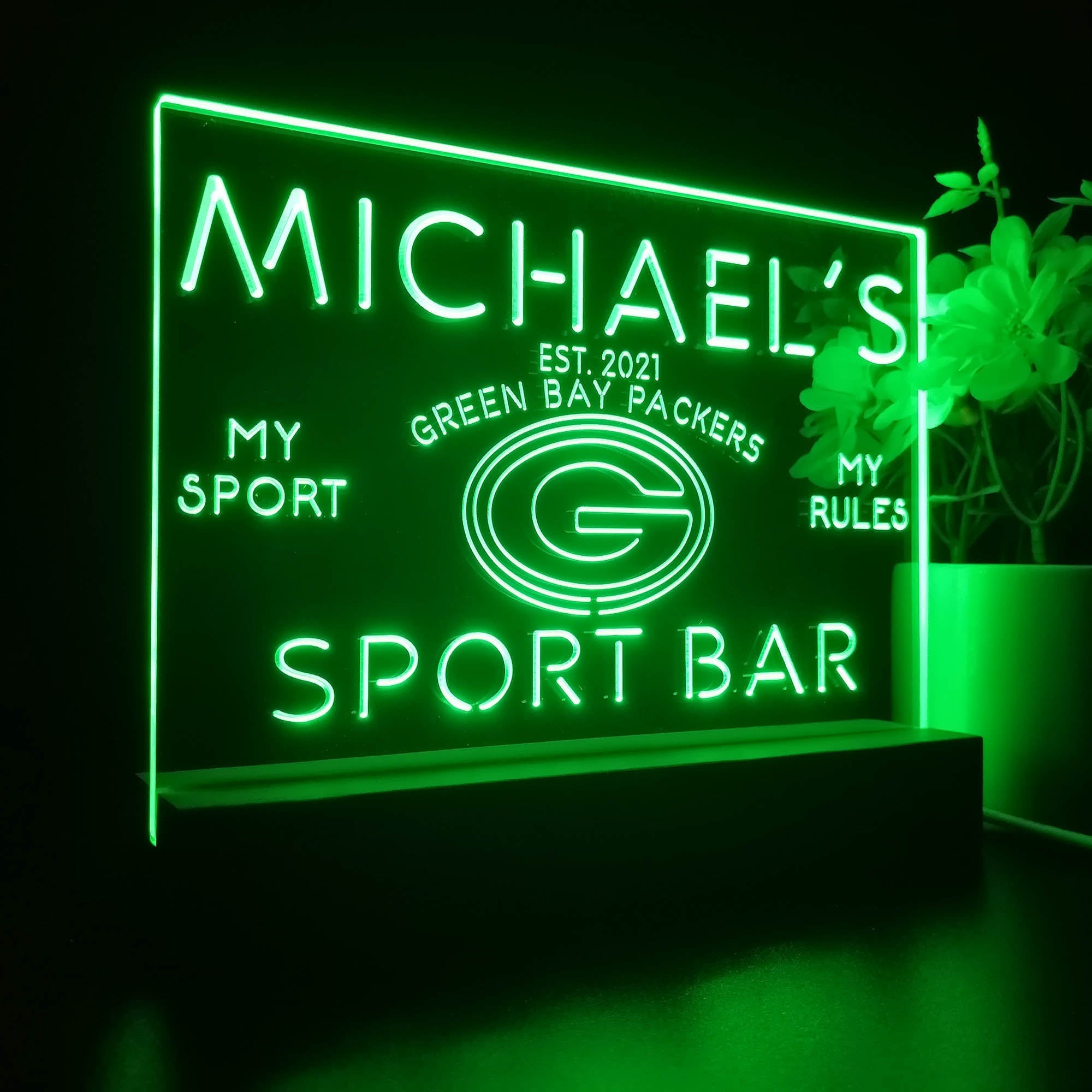 Personalized Green Bay Packers Souvenir Led Light Sign