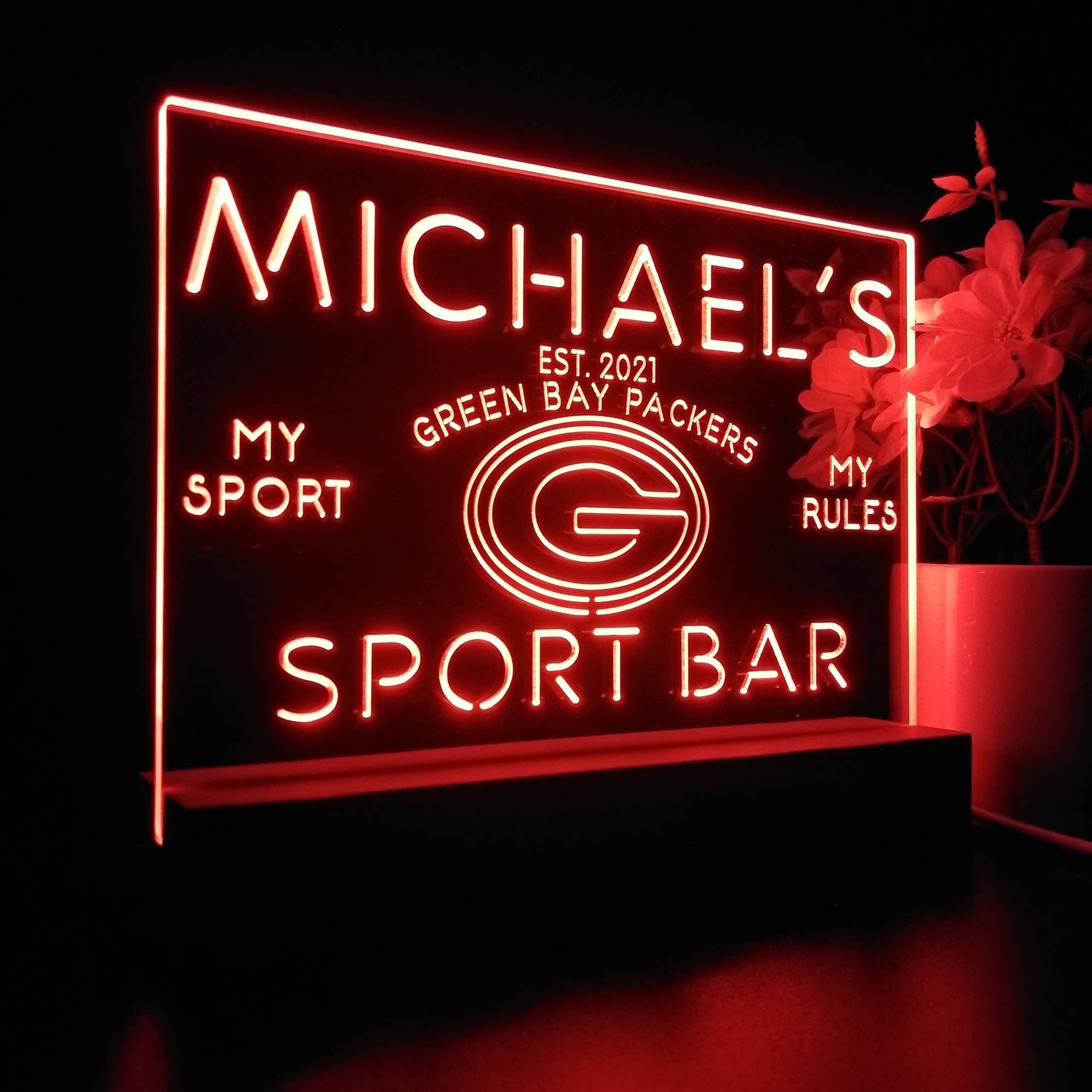 Personalized Green Bay Packers Souvenir Led Light Sign