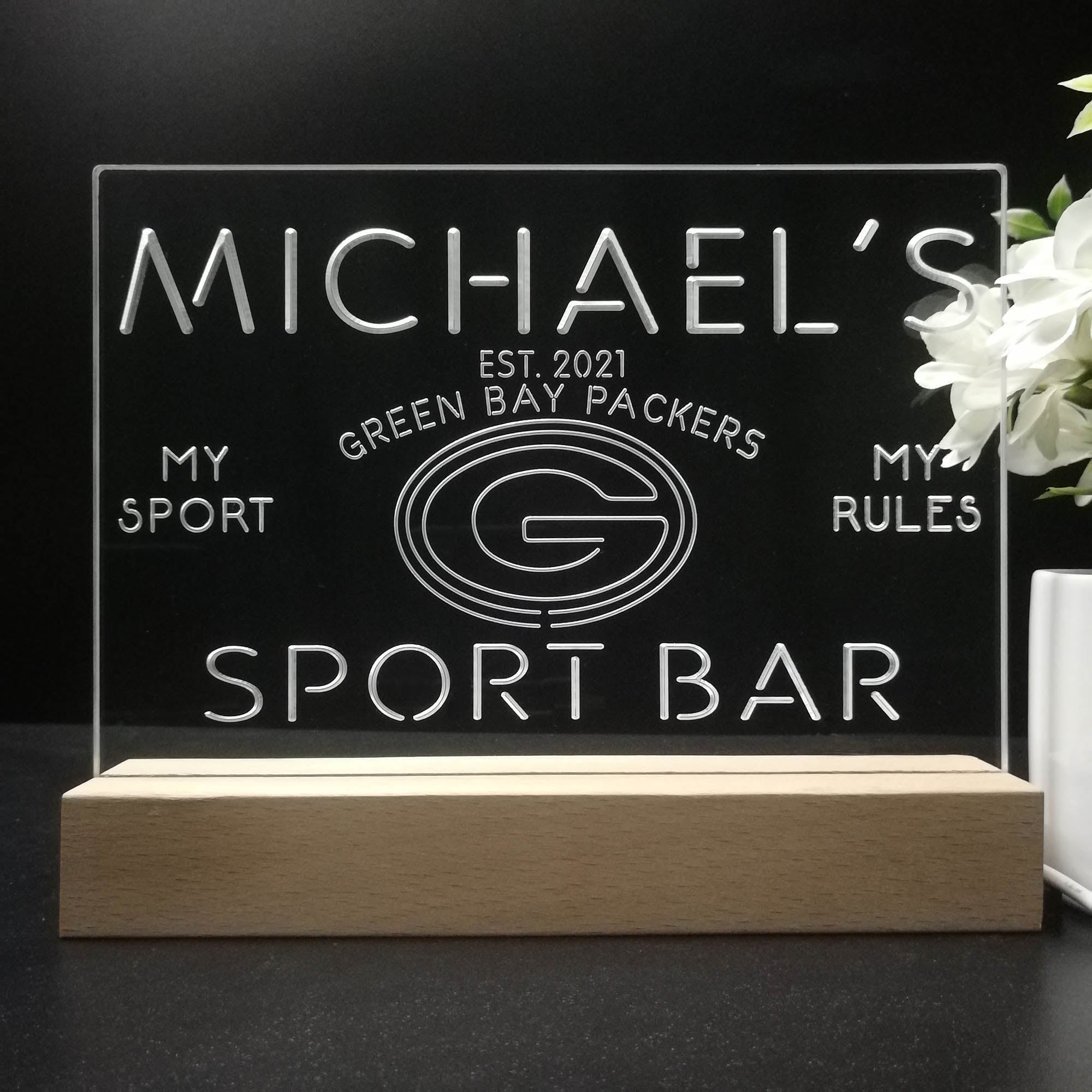 Personalized Green Bay Packers Souvenir Led Light Sign