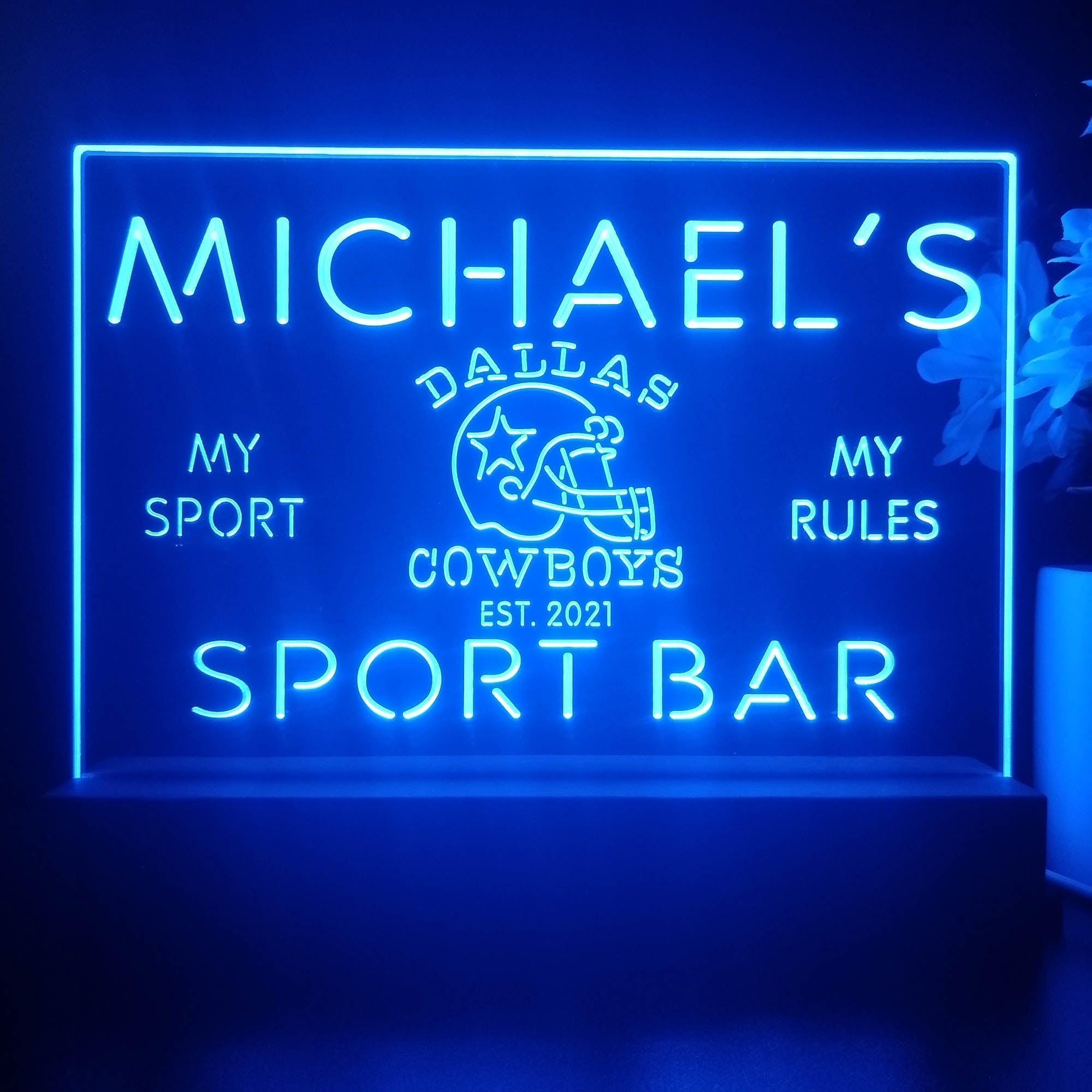 Personalized Dallas Cowboys Souvenir Neon LED Night Light Sign