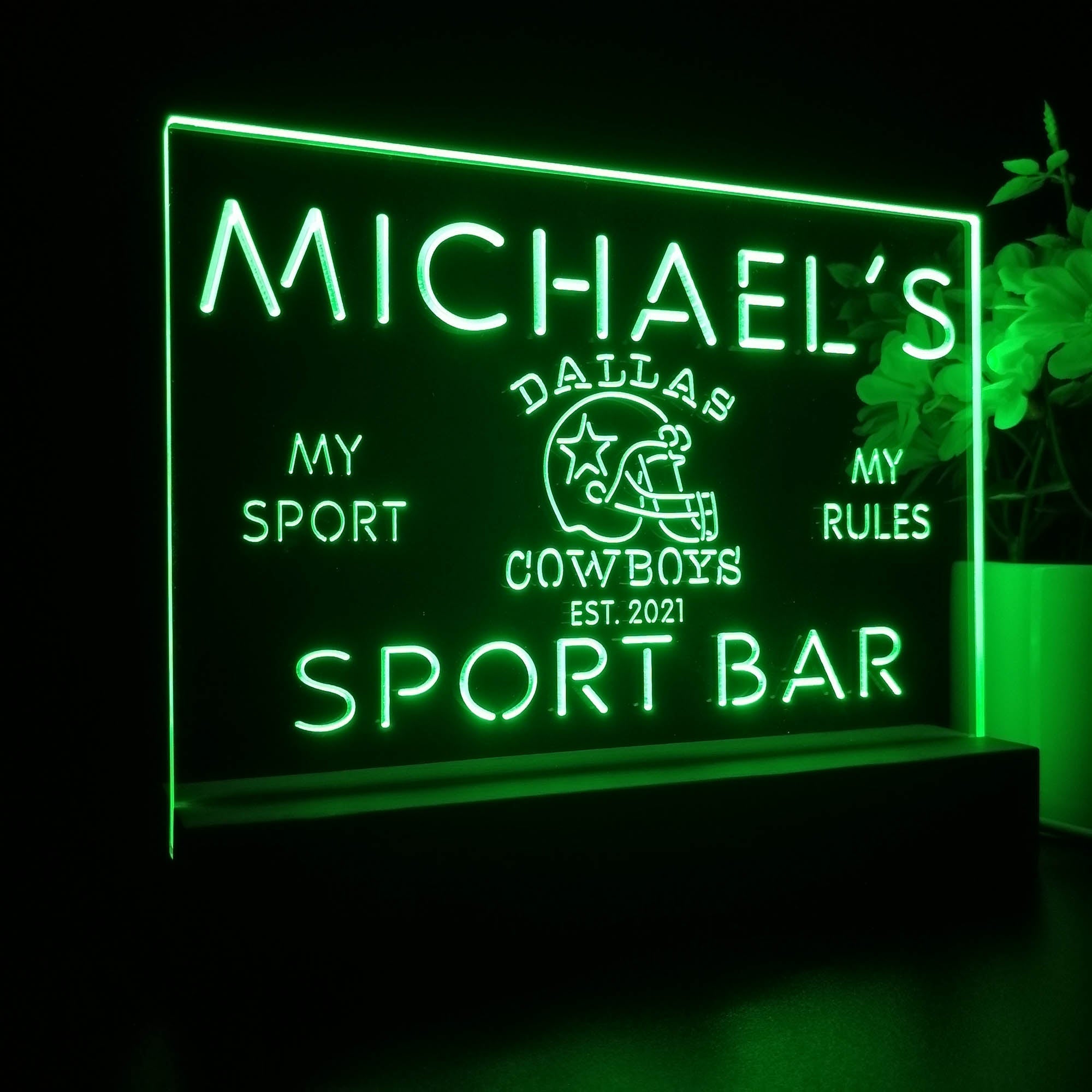 Personalized Dallas Cowboys Souvenir Neon LED Night Light Sign