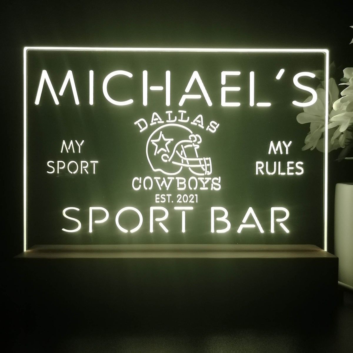 Personalized Dallas Cowboys Neon Sign Table Lamp Display | PRO LED SIGN