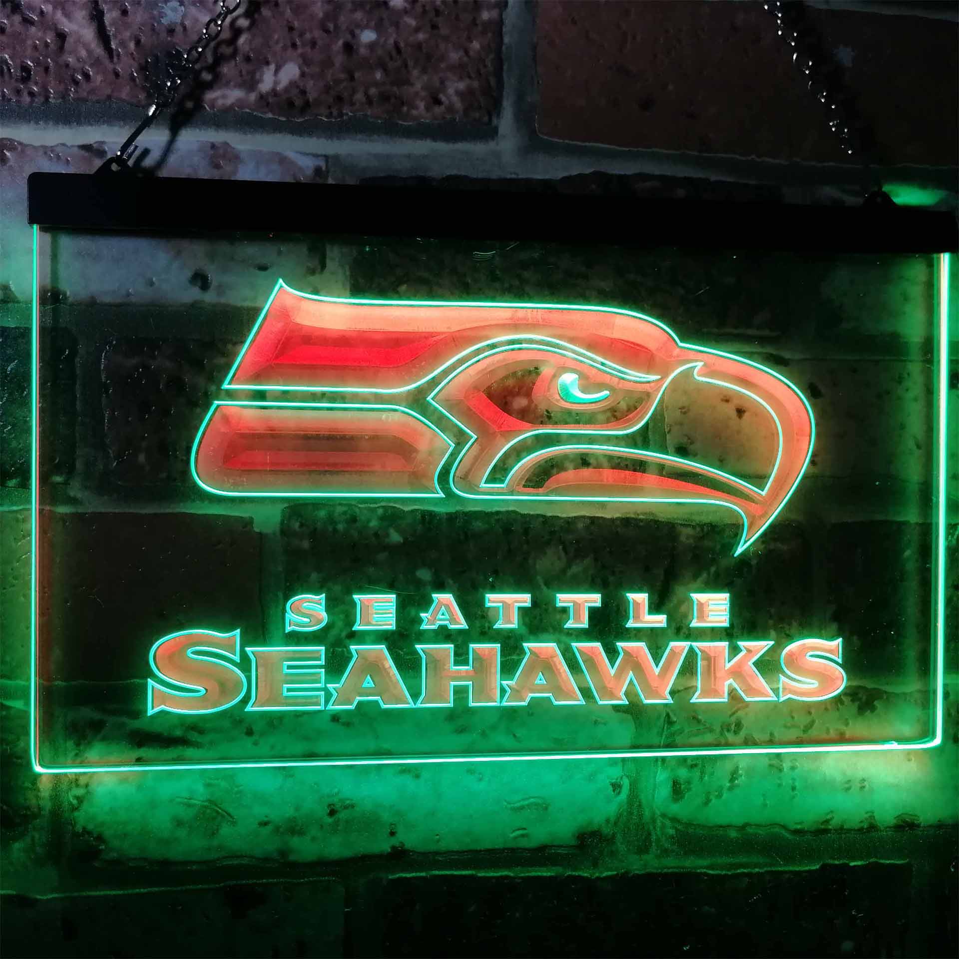 Seattle Seahawks Football Bar Dual Color LED Light Sign led lab cave