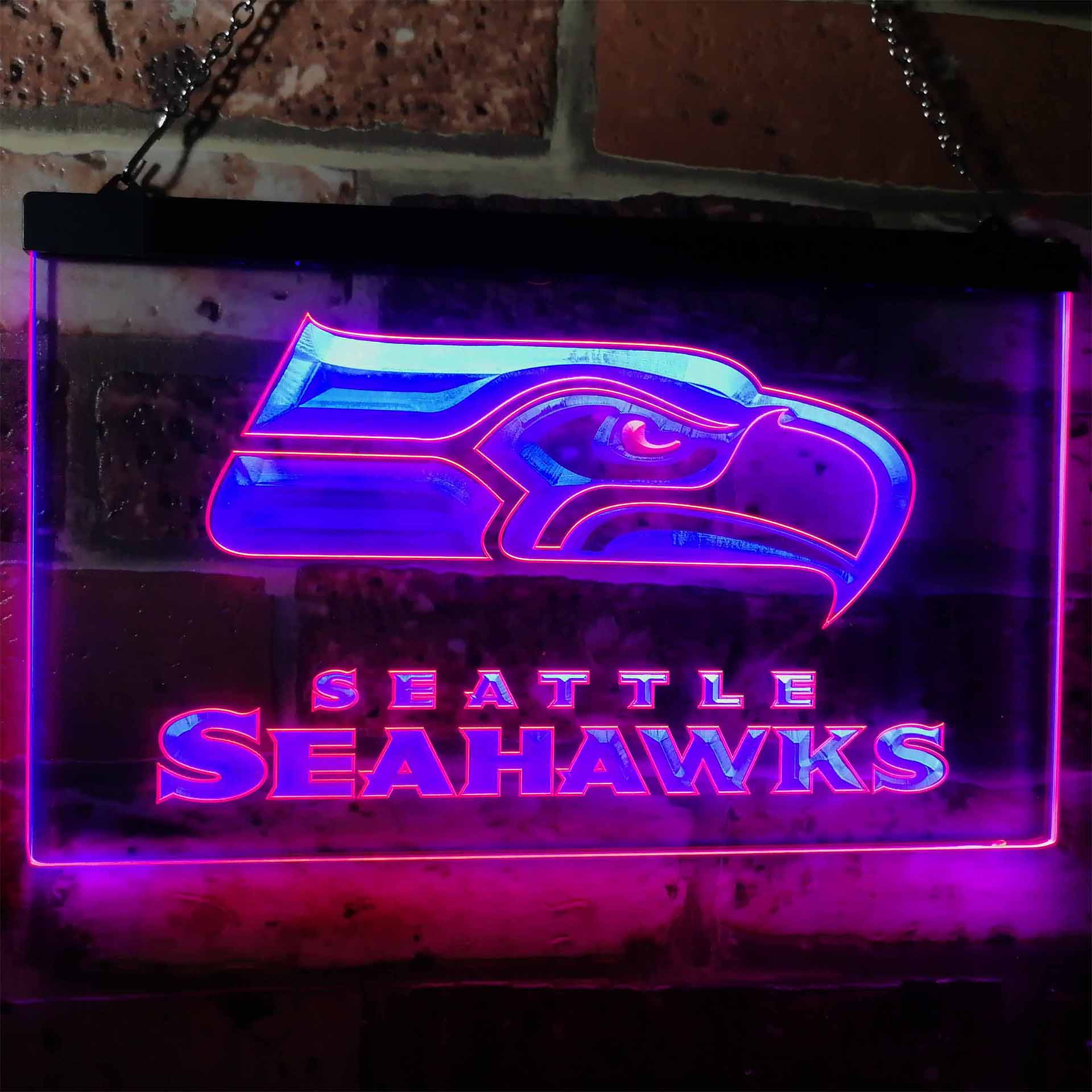 Seattle Seahawks Football Bar Dual Color LED Light Sign led lab cave