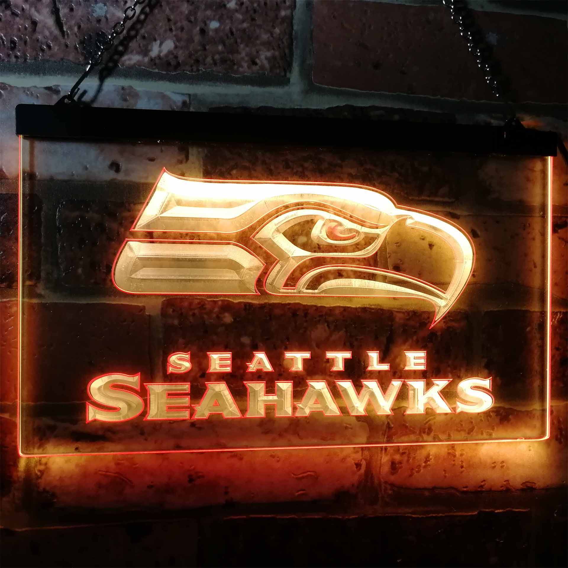 Seattle Seahawks Football Bar Dual Color LED Light Sign led lab cave