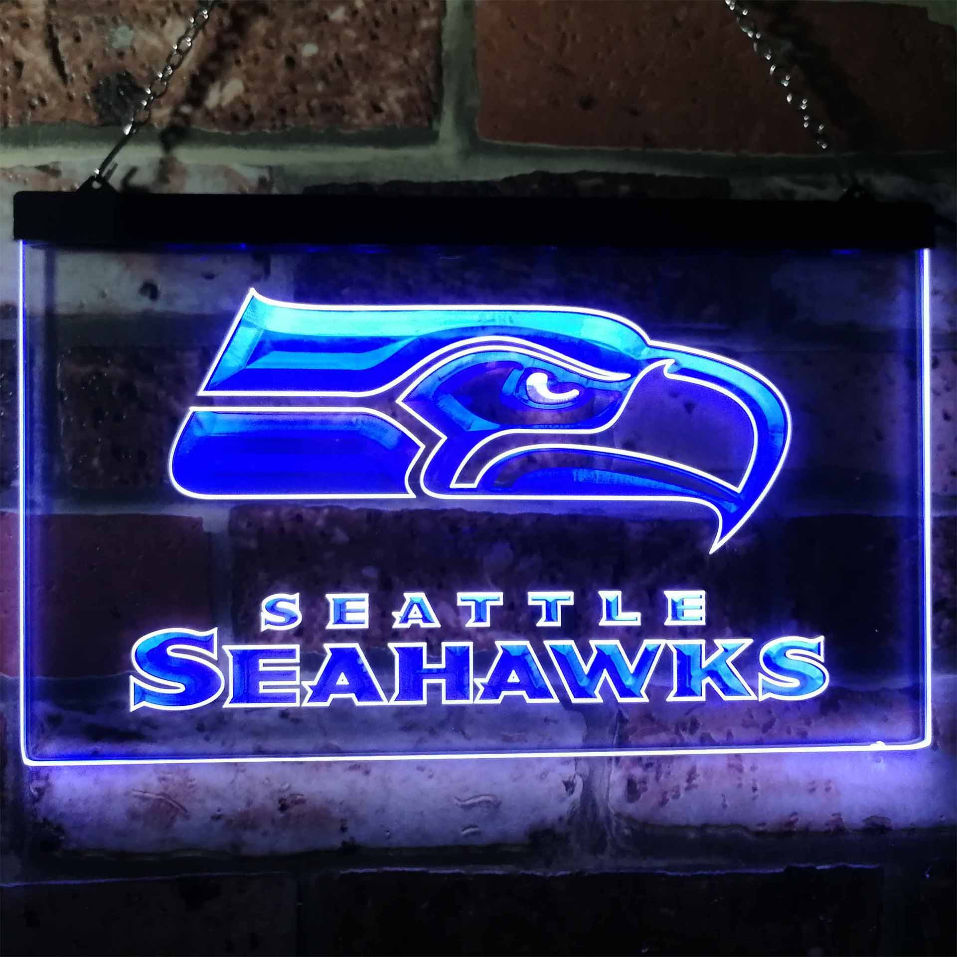 Seattle Seahawks Football Bar Dual Color LED Light Sign led lab cave