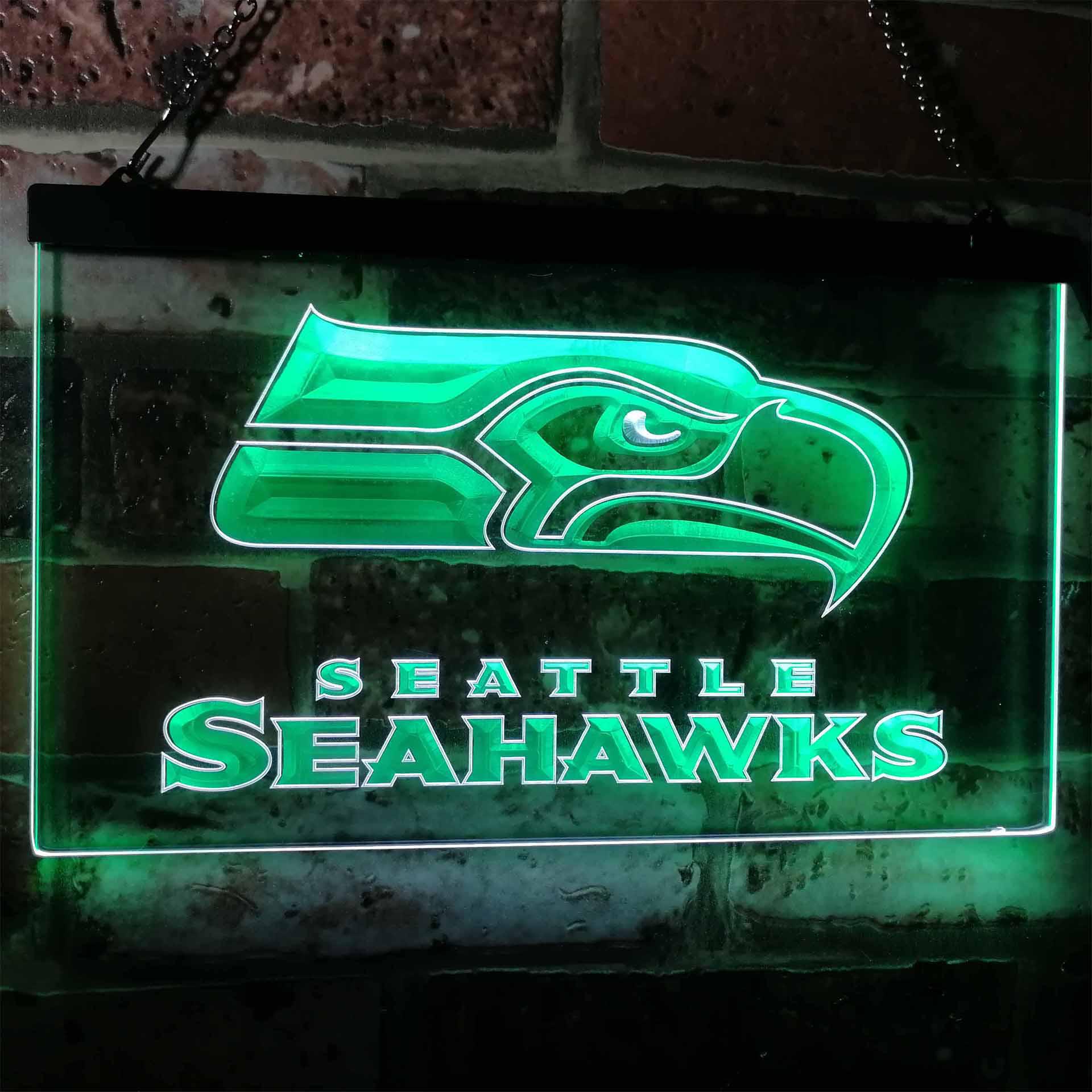 Seattle Seahawks Football Bar Dual Color LED Light Sign led lab cave