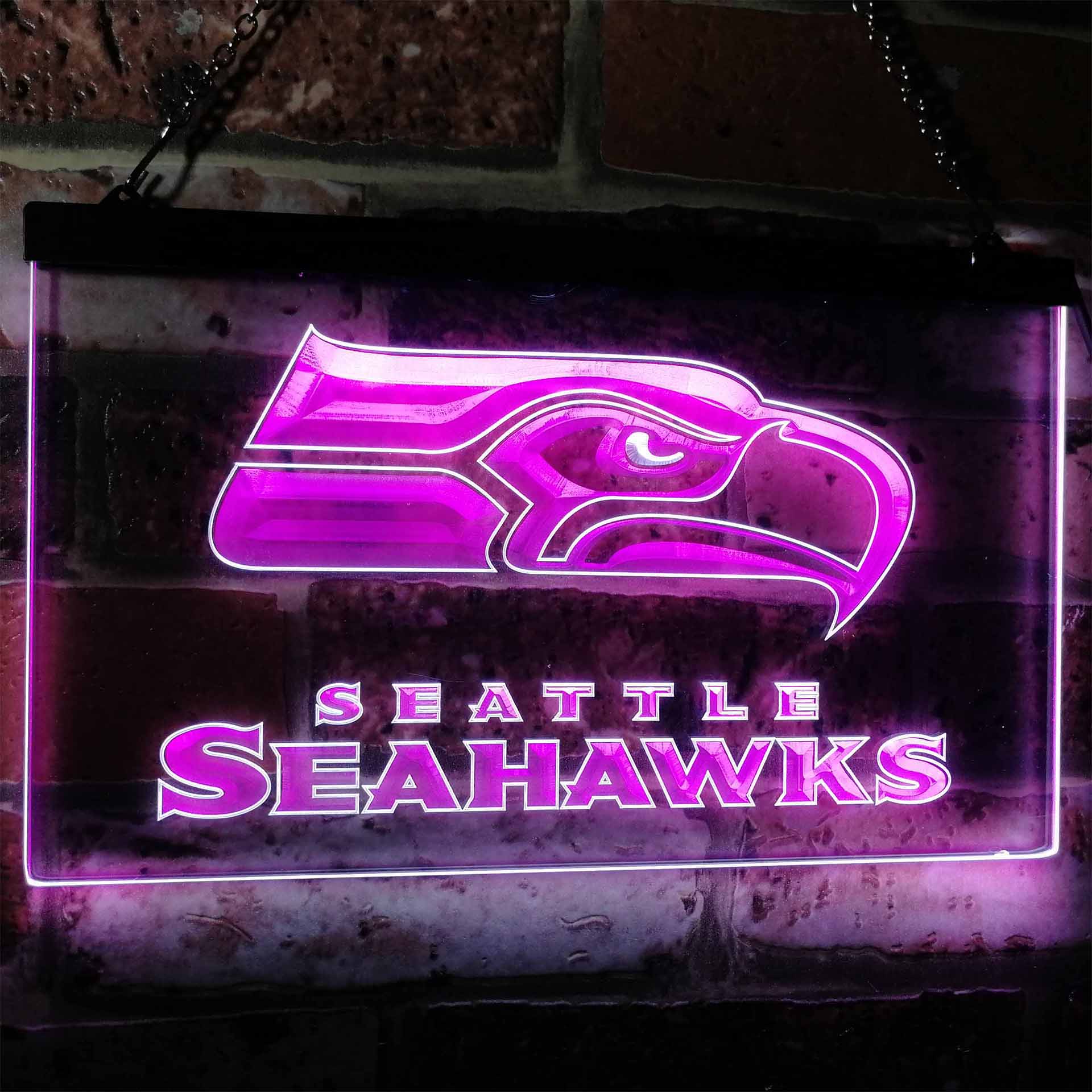 Seattle Seahawks Football Bar Dual Color LED Light Sign led lab cave