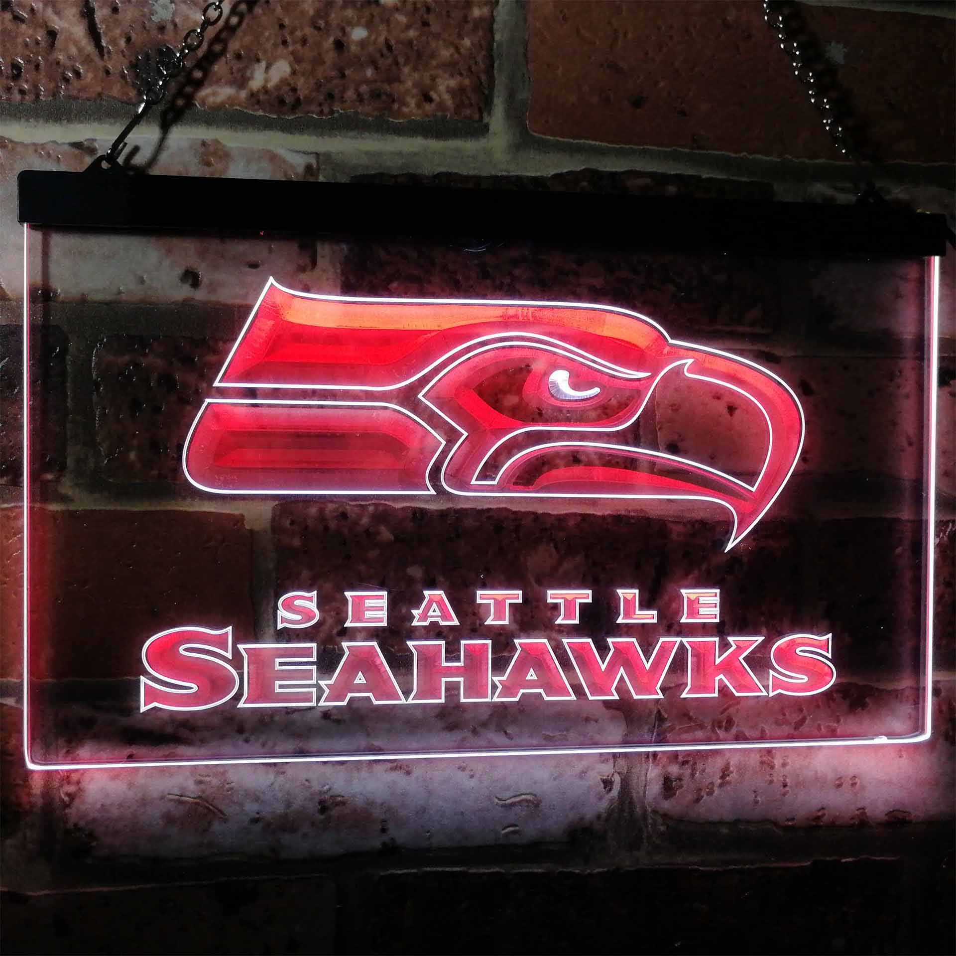 Seattle Seahawks Football Bar Dual Color LED Light Sign led lab cave