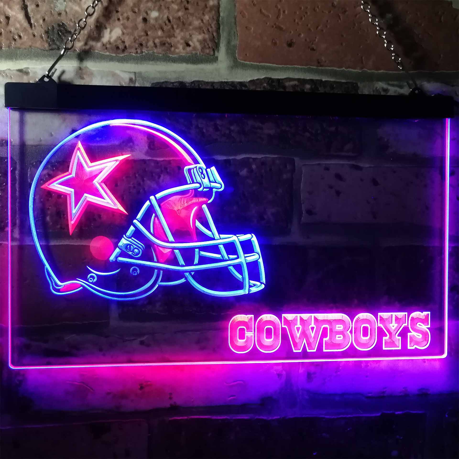 Dallas Cowboys Football Bar Dual Color LED Neon Sign ProLedSign