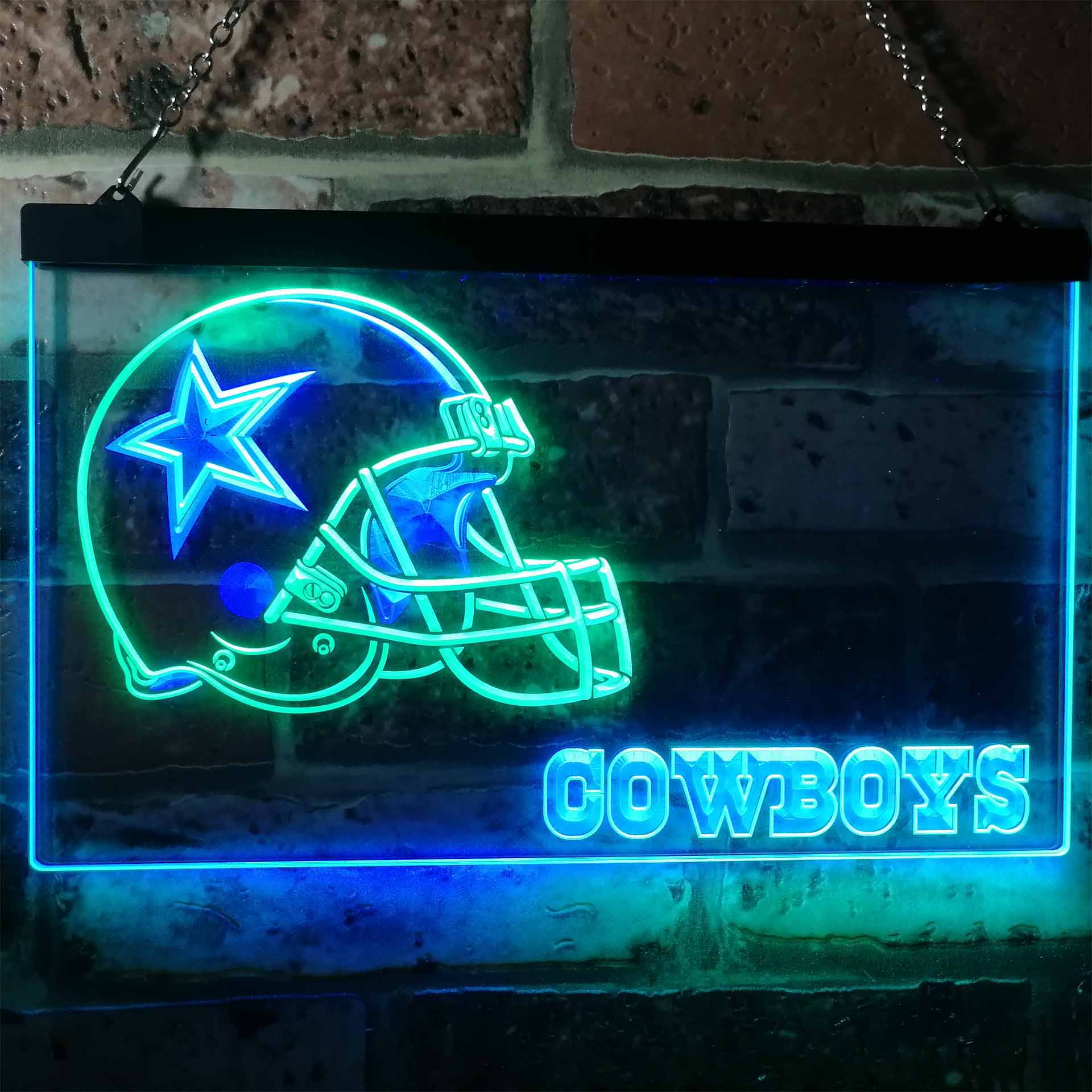 Dallas Cowboys Football Bar Dual Color LED Neon Sign ProLedSign