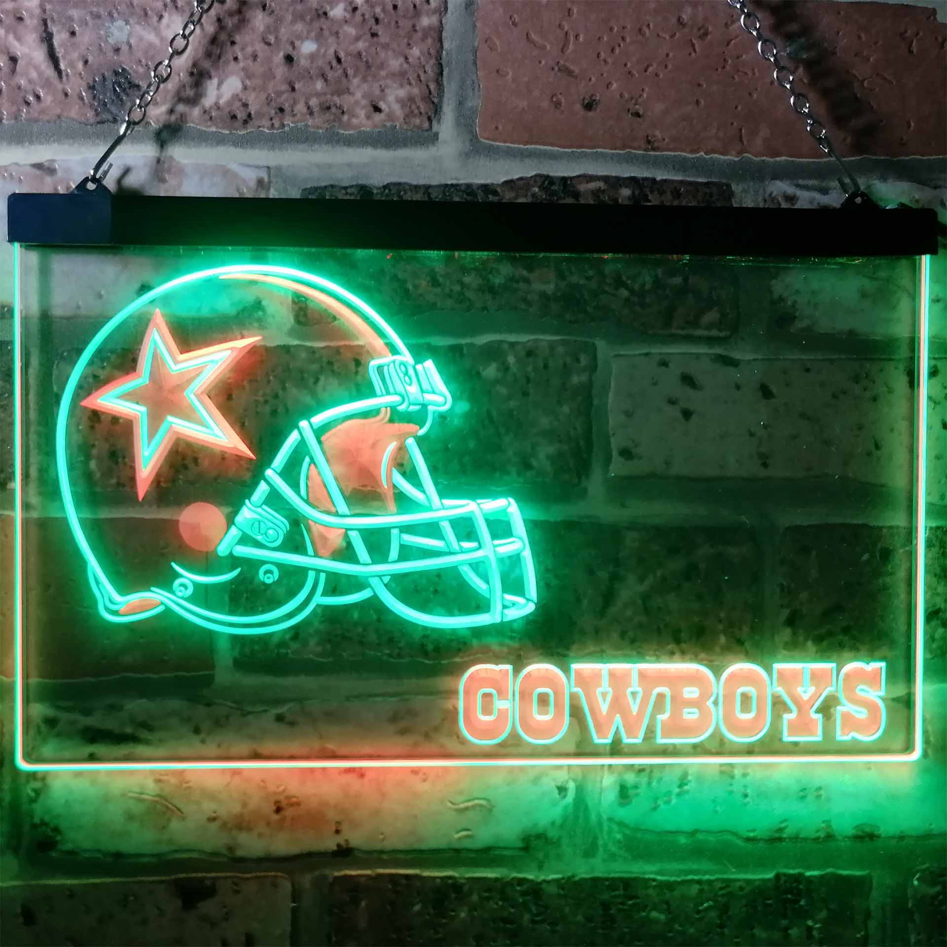 Dallas Cowboys Football Bar Dual Color LED Neon Sign ProLedSign