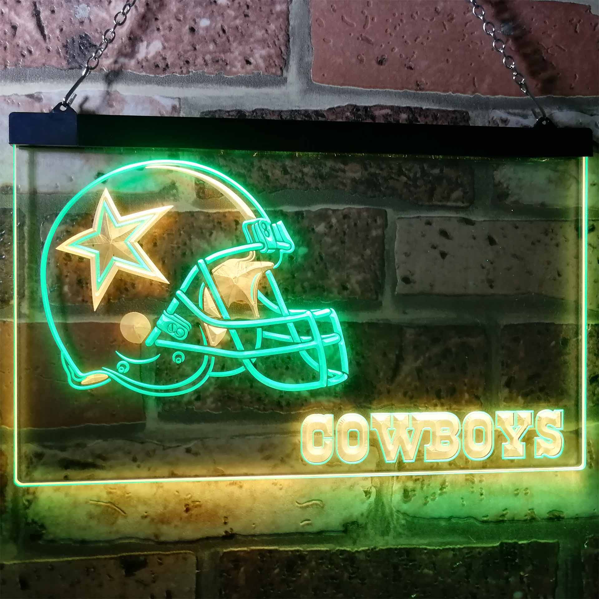 Dallas Cowboys Football Bar Dual Color LED Neon Sign ProLedSign