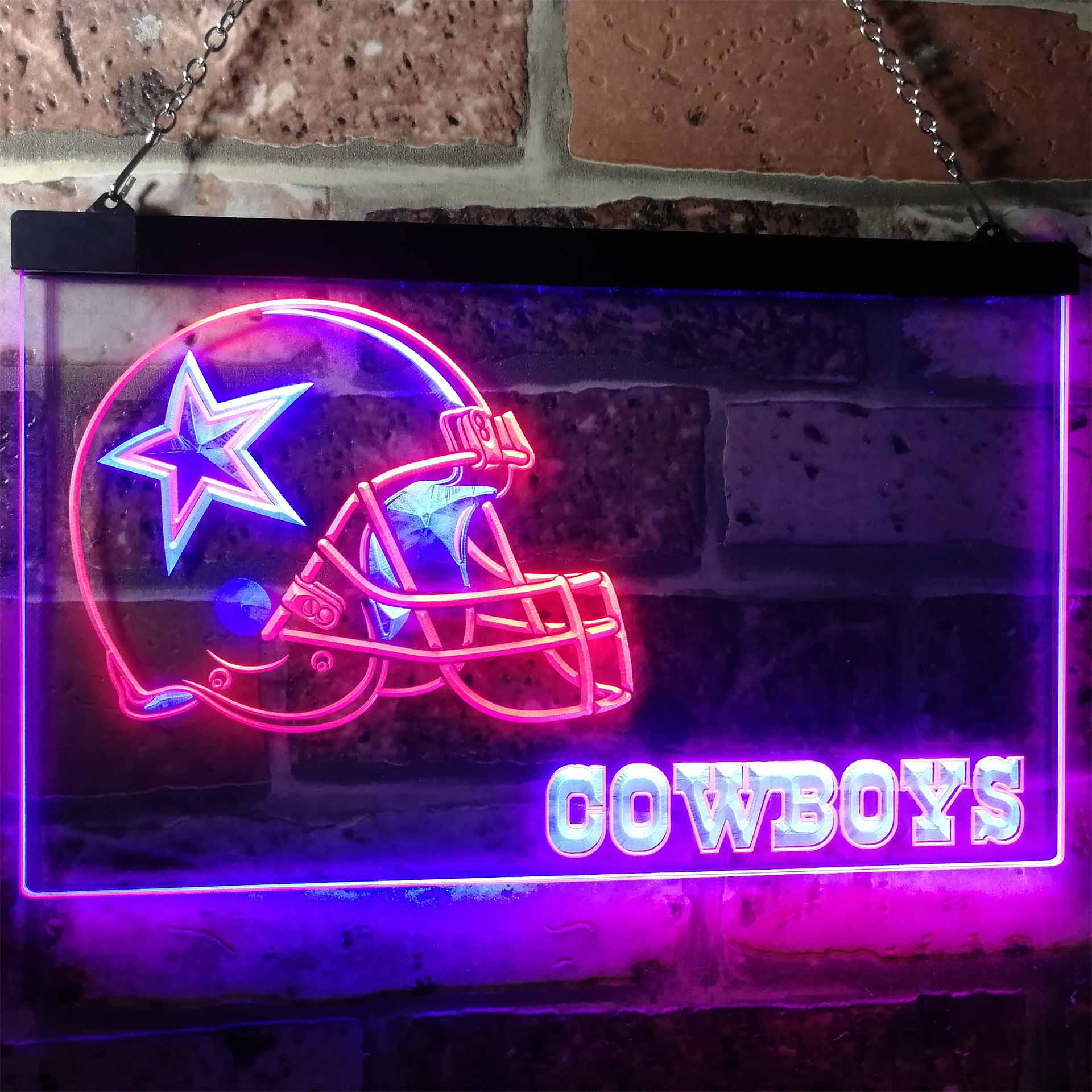 Dallas Cowboys Football Bar Dual Color LED Neon Sign ProLedSign